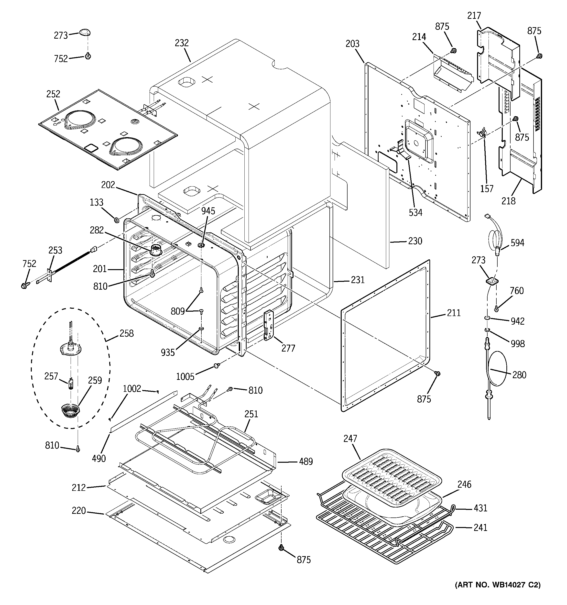 GE ZEK958SM2SS upper oven diagram