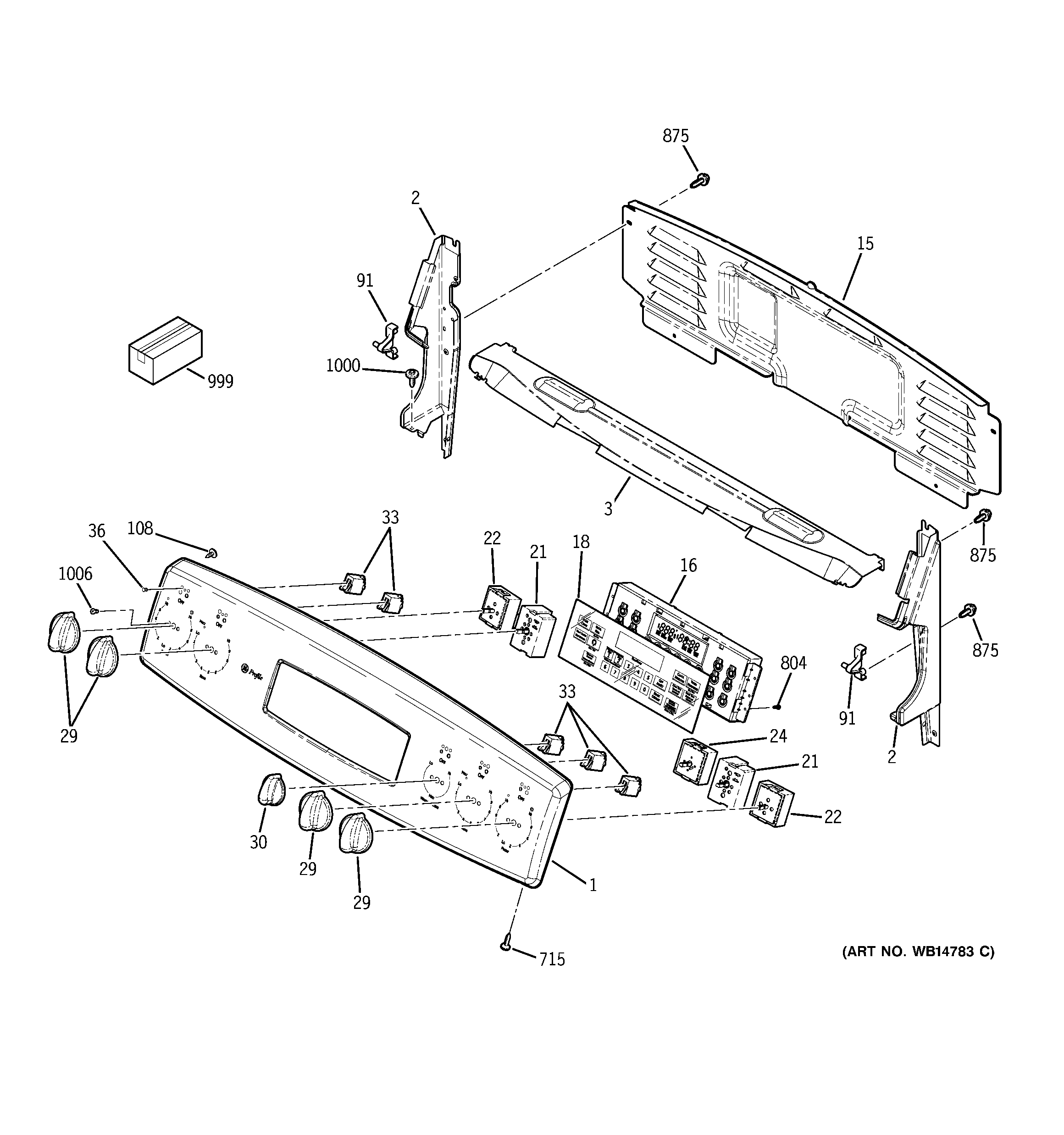 GE PB900TP1WW control panel diagram