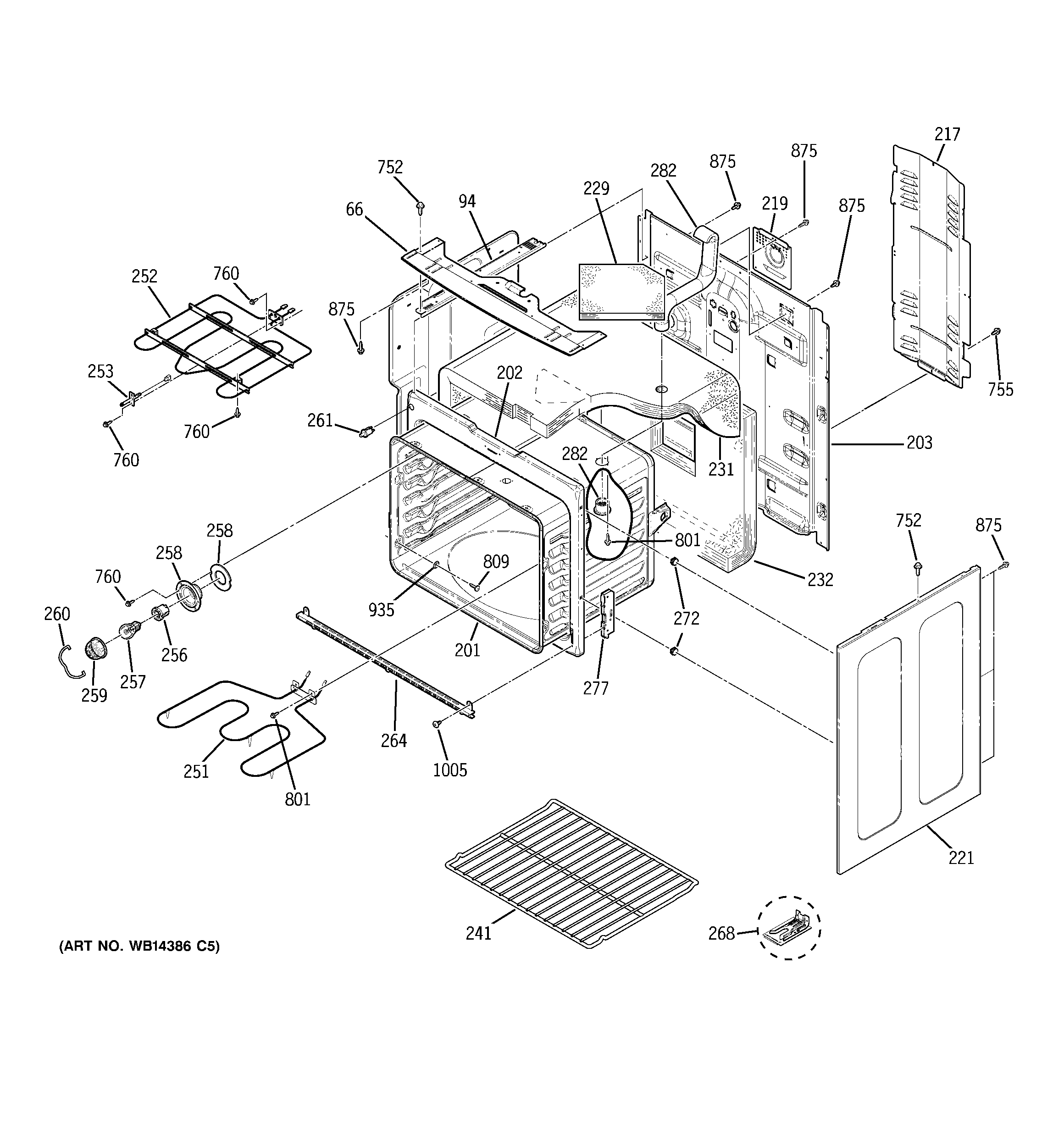 GE PB900TP1WW body parts diagram