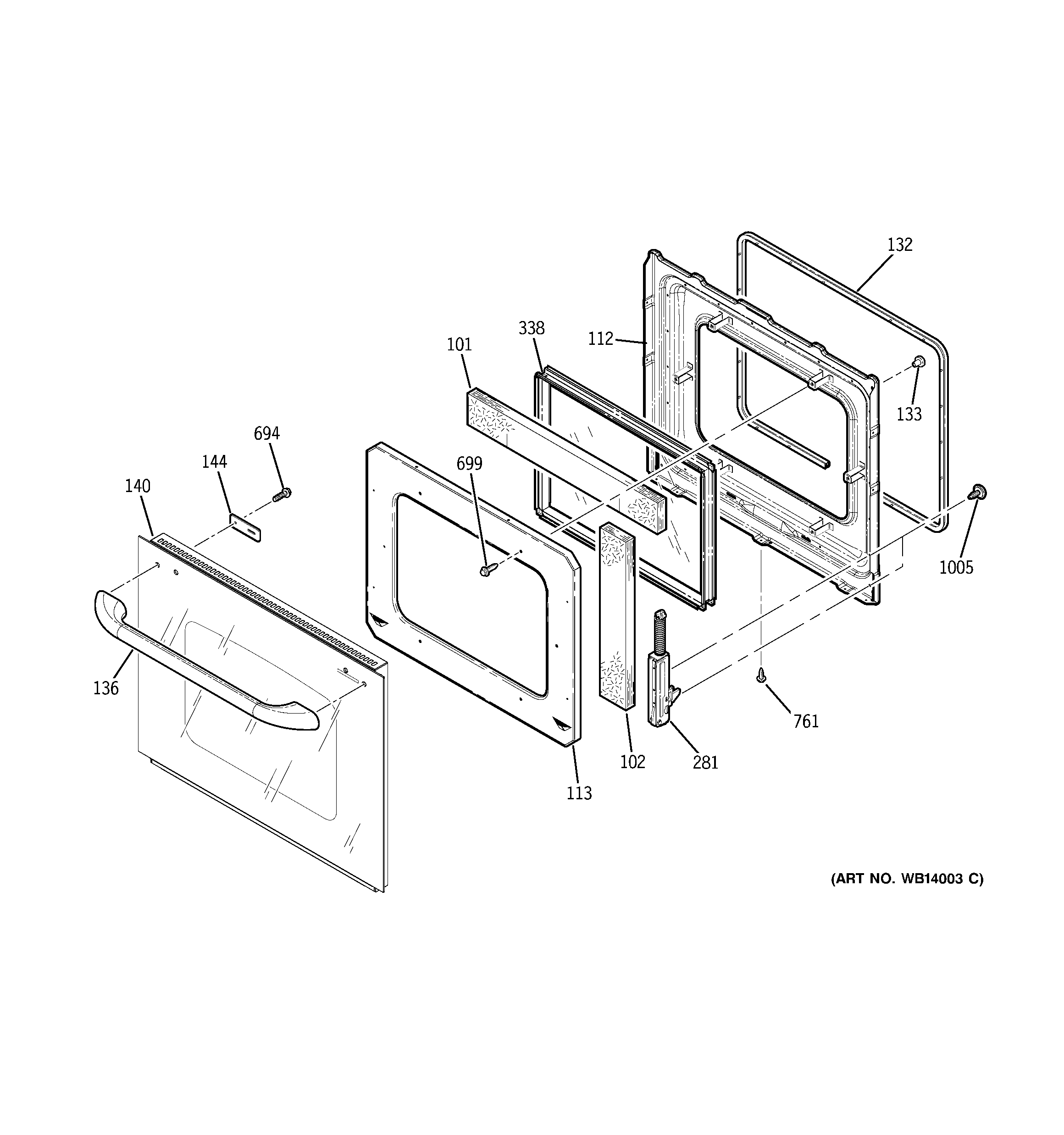 GE JKP70WM2WW door diagram