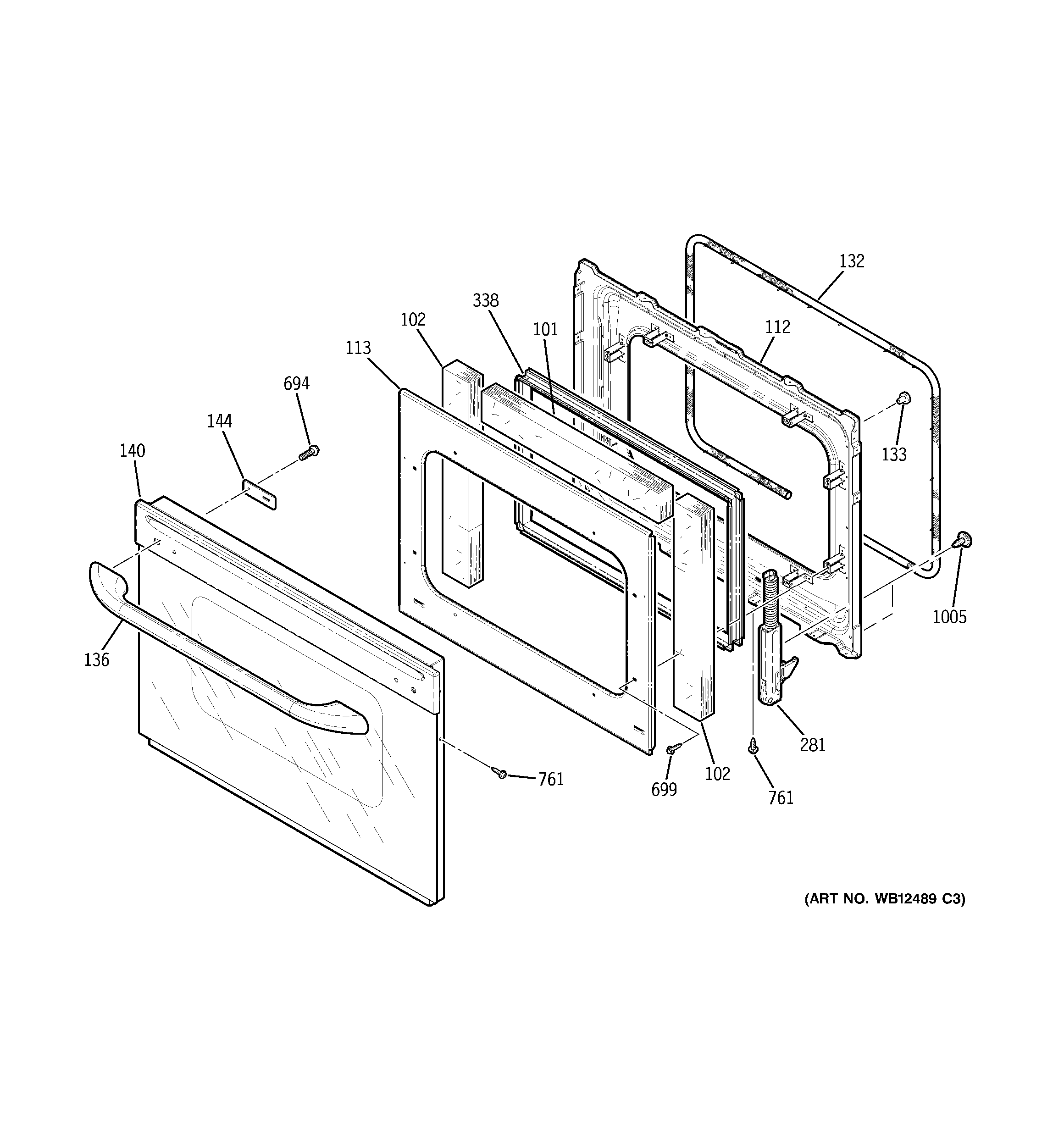 GE JTP55CM2CC door diagram