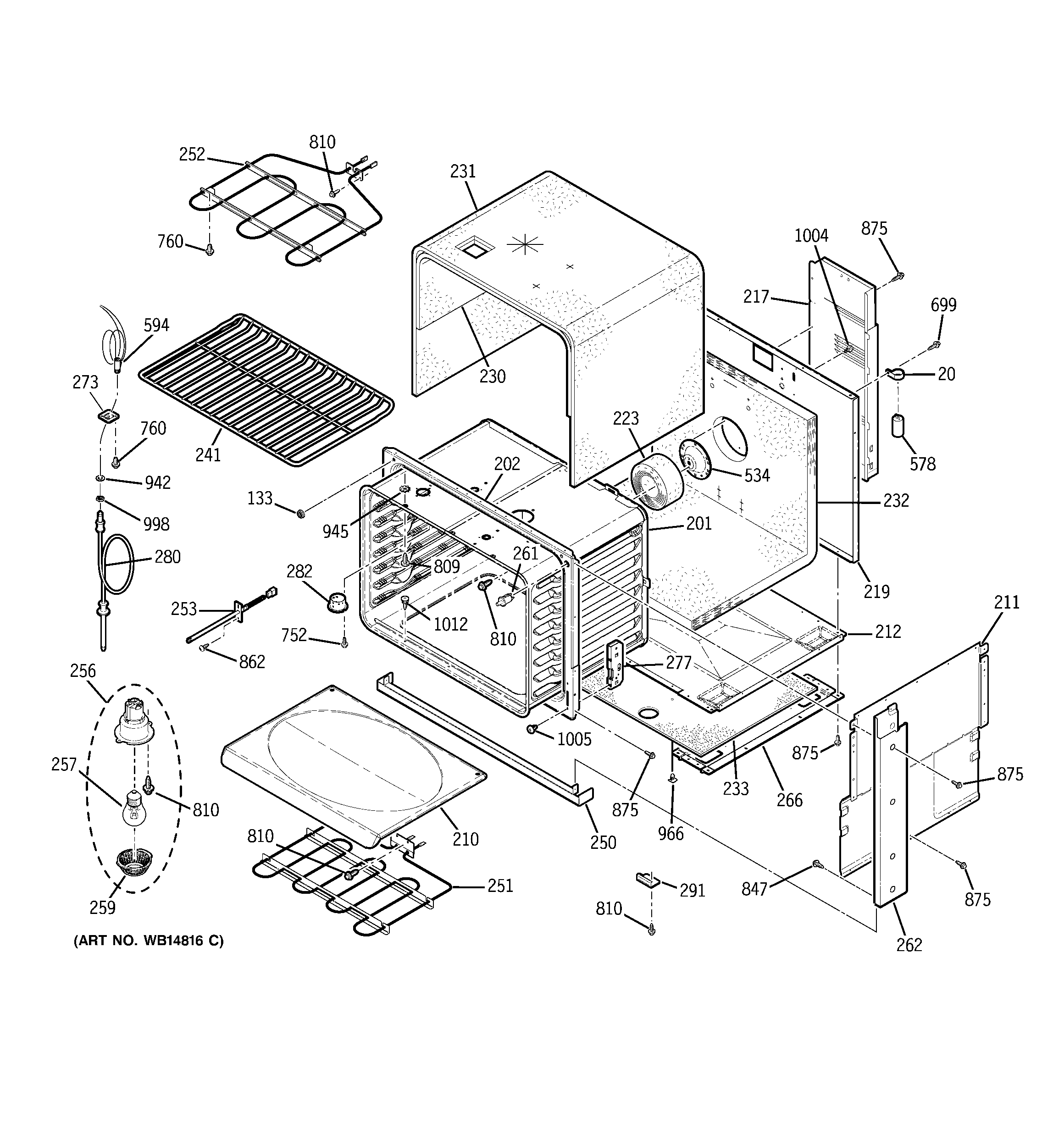 GE PD968DP1BB body parts diagram