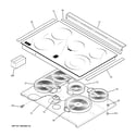 GE PD968TP2WW cooktop diagram