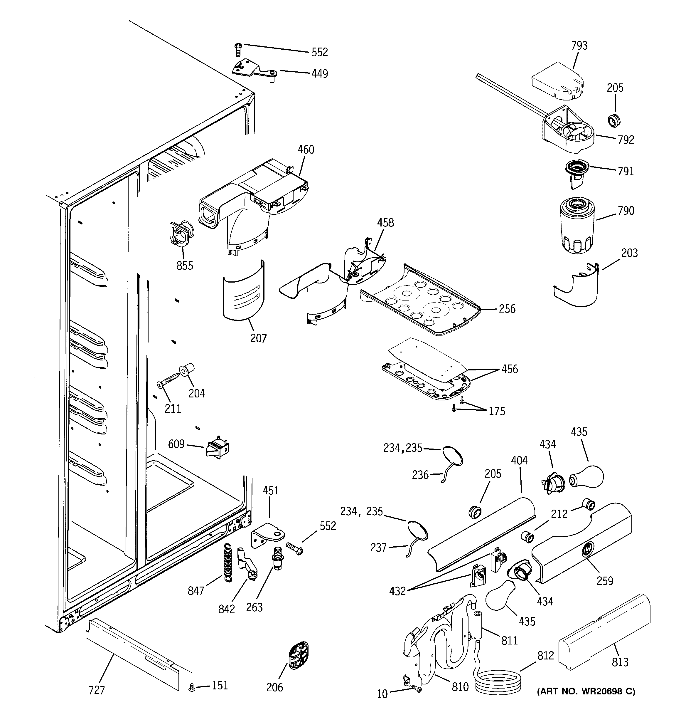 GE ESHS6PGYAESS fresh food section diagram