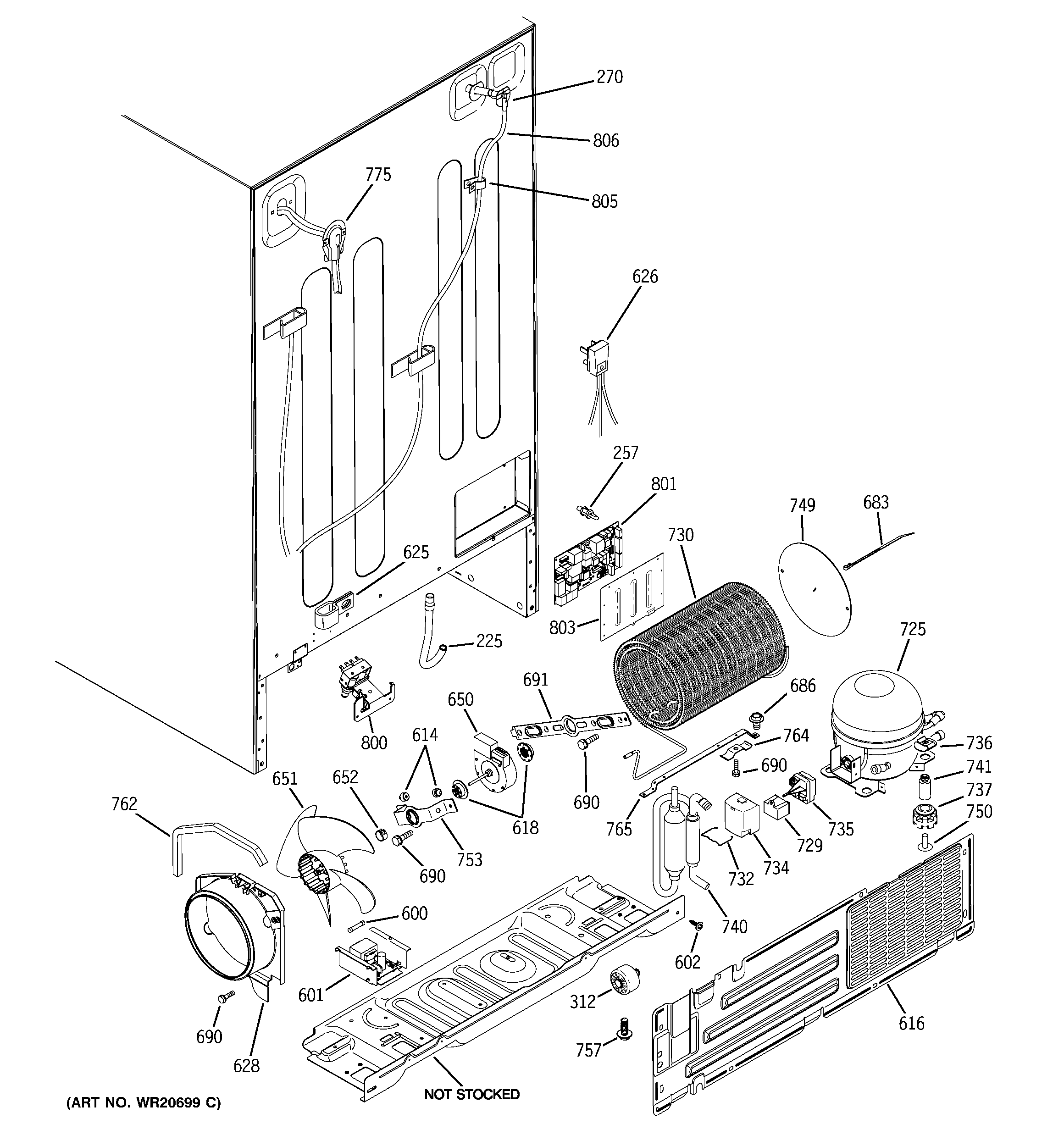 GE ESHS6PGYAESS sealed system & mother board diagram