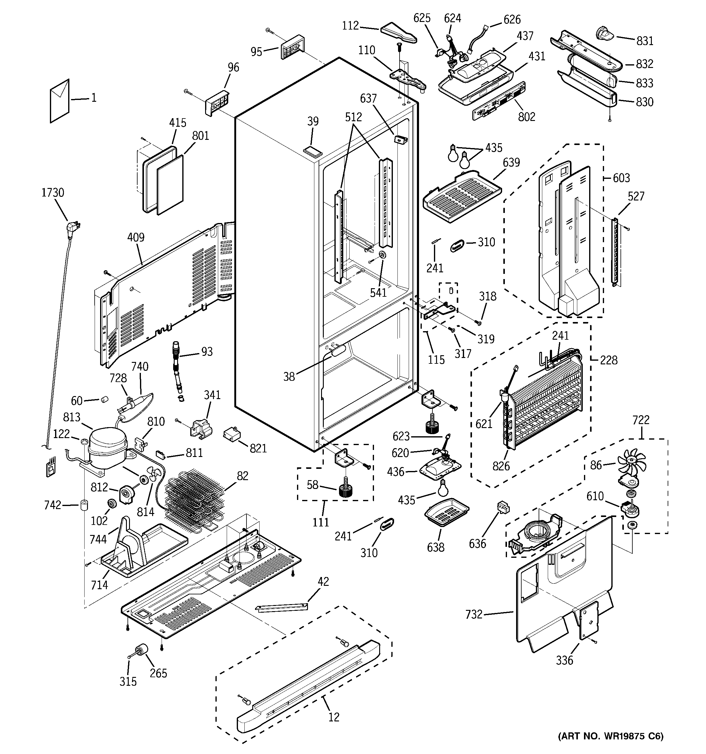 GE PDS22MFSACC cabinet diagram