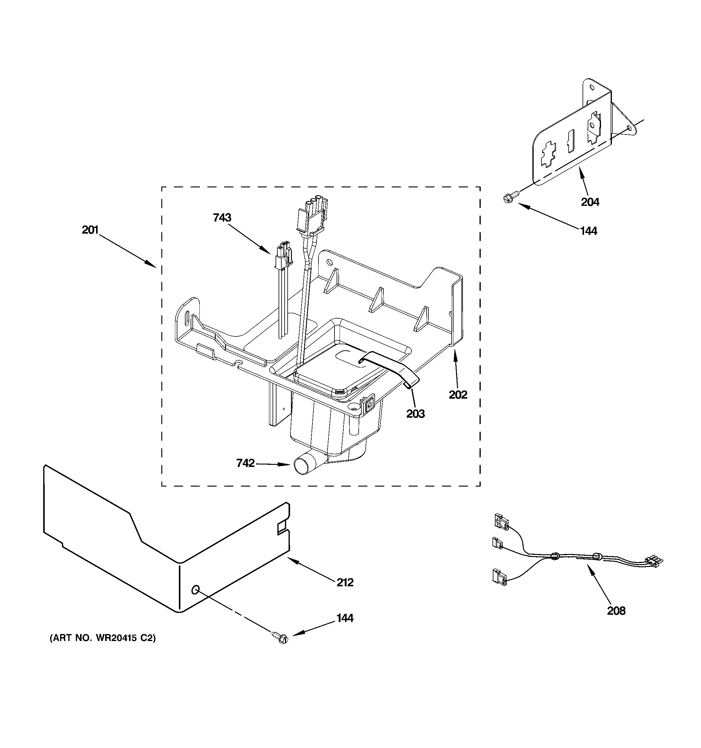GE ZDIS150WSSC pump parts diagram