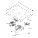 GE JB670DP1WW cooktop diagram