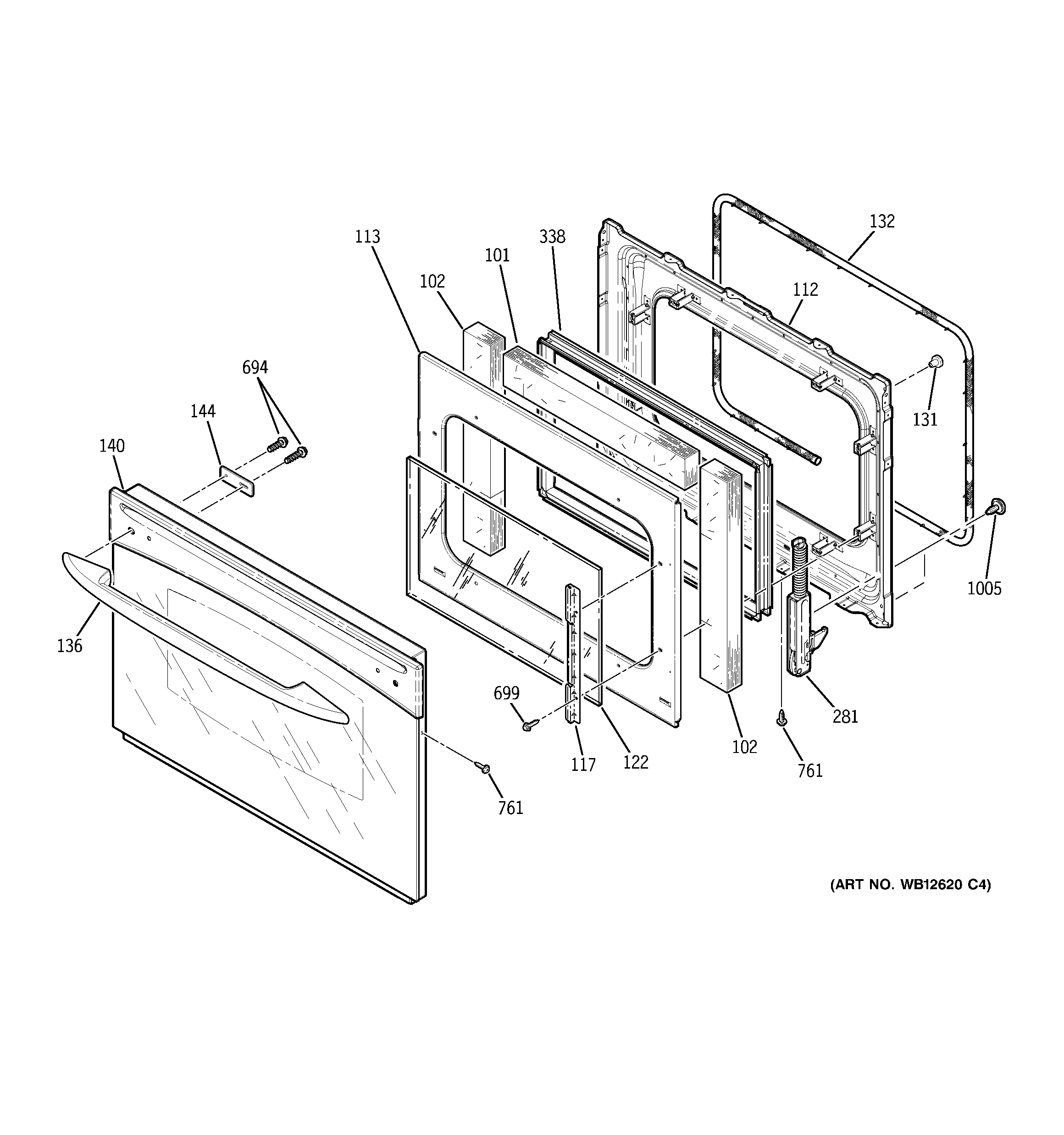 GE JCS968BK4BB door diagram