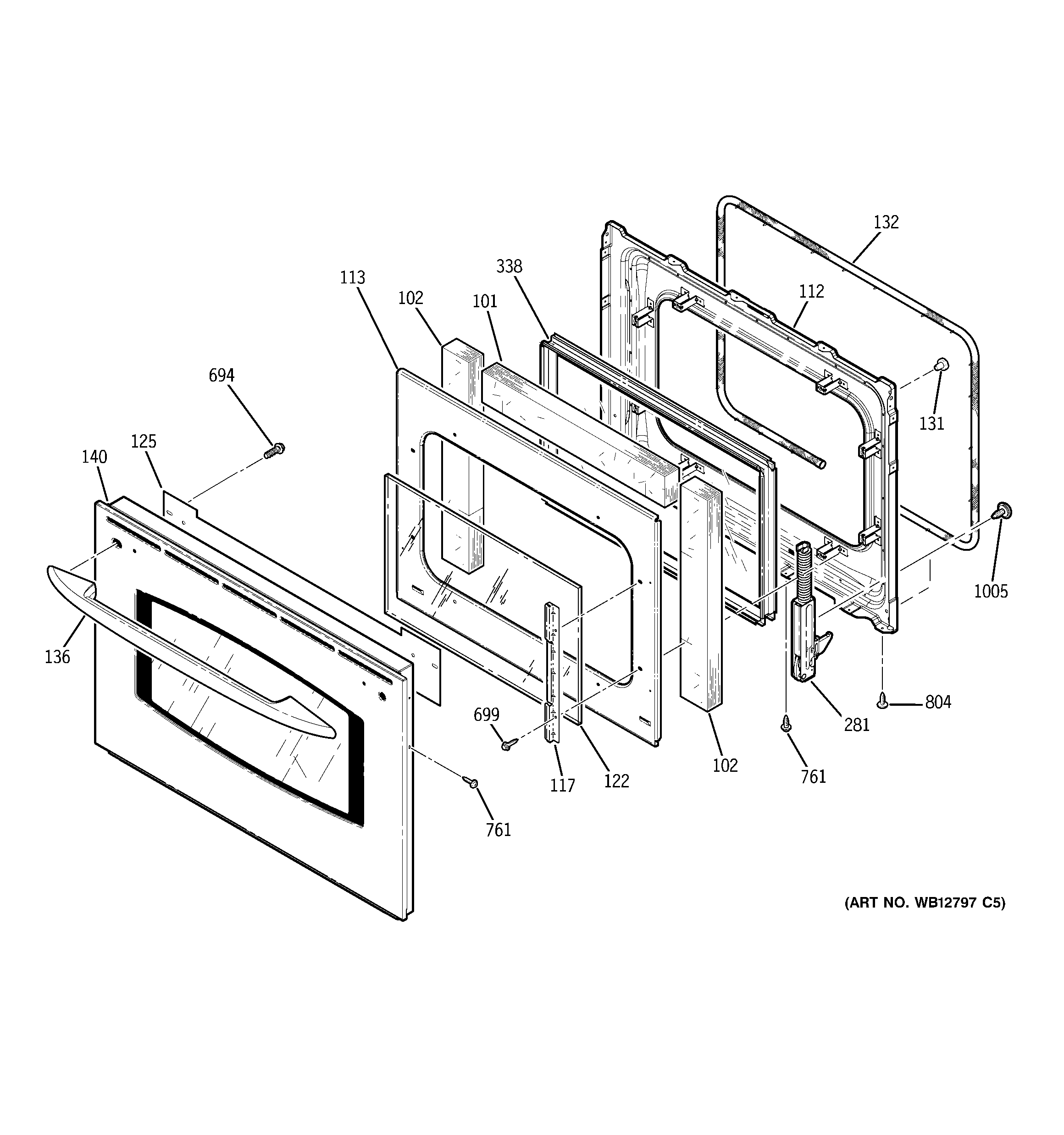GE JD968SK5SS door diagram