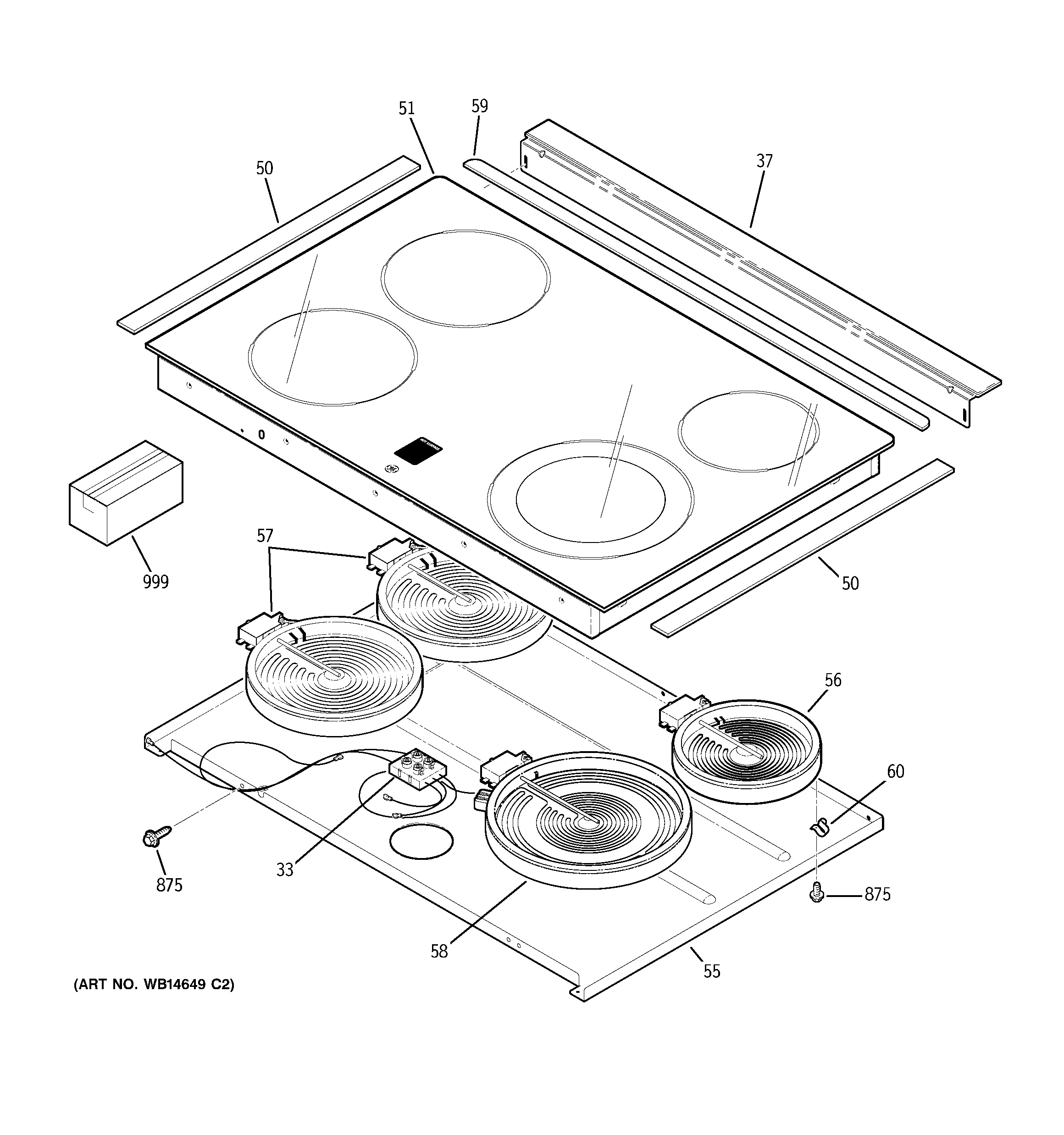 GE PD900DP1CC cooktop diagram
