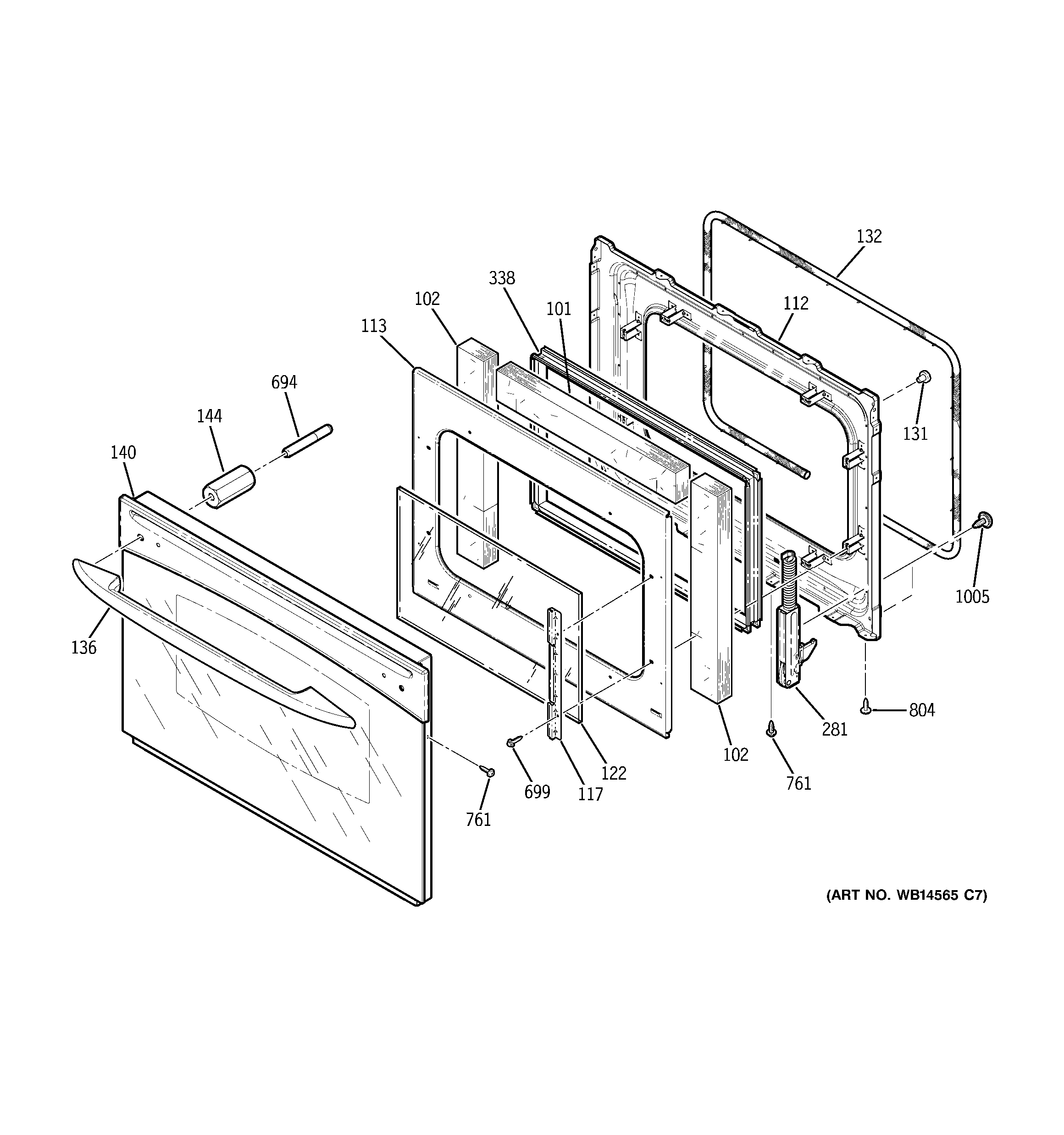 GE PD900DP1CC door diagram