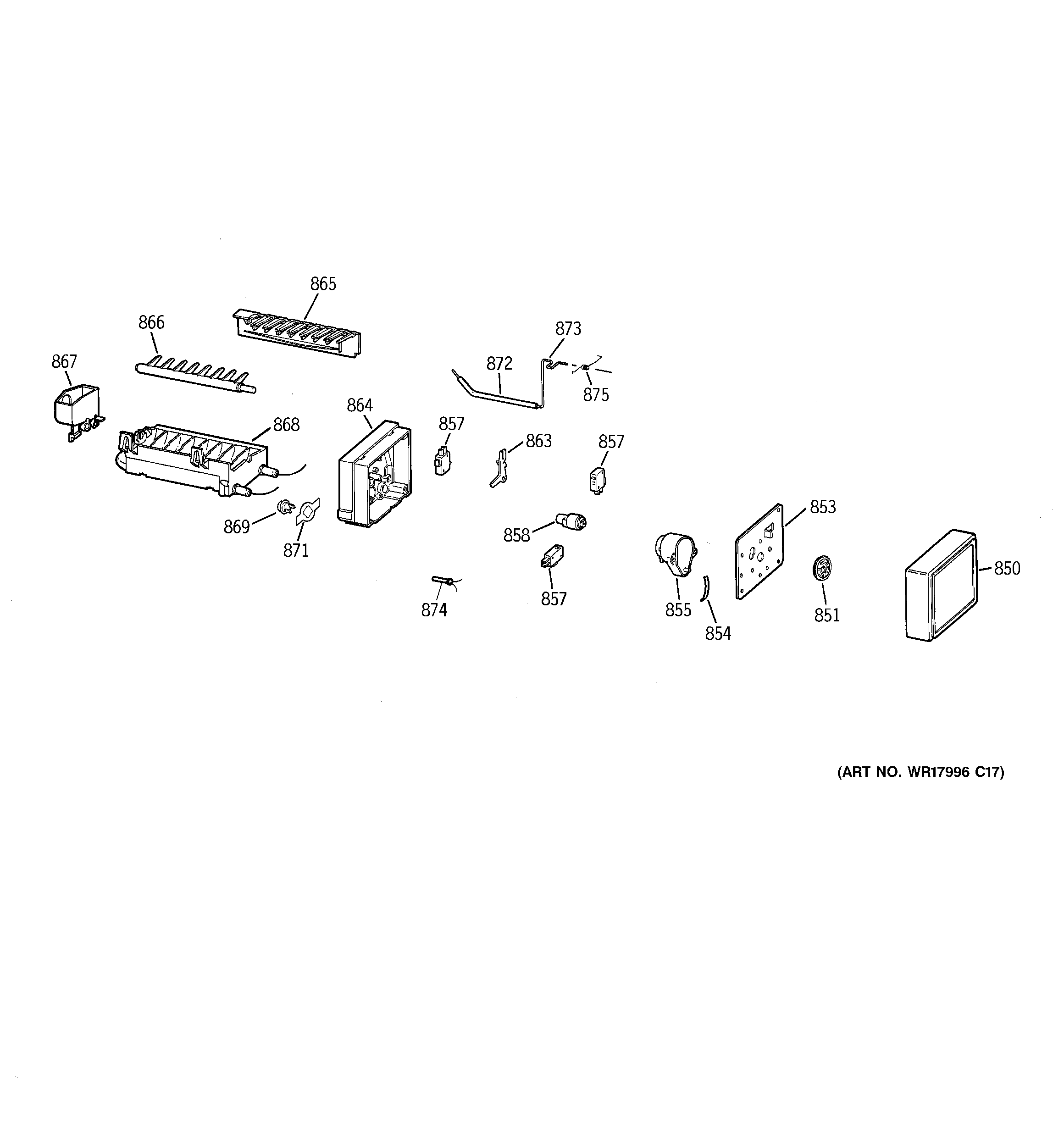 GE GTH18DCRALCC ice maker diagram