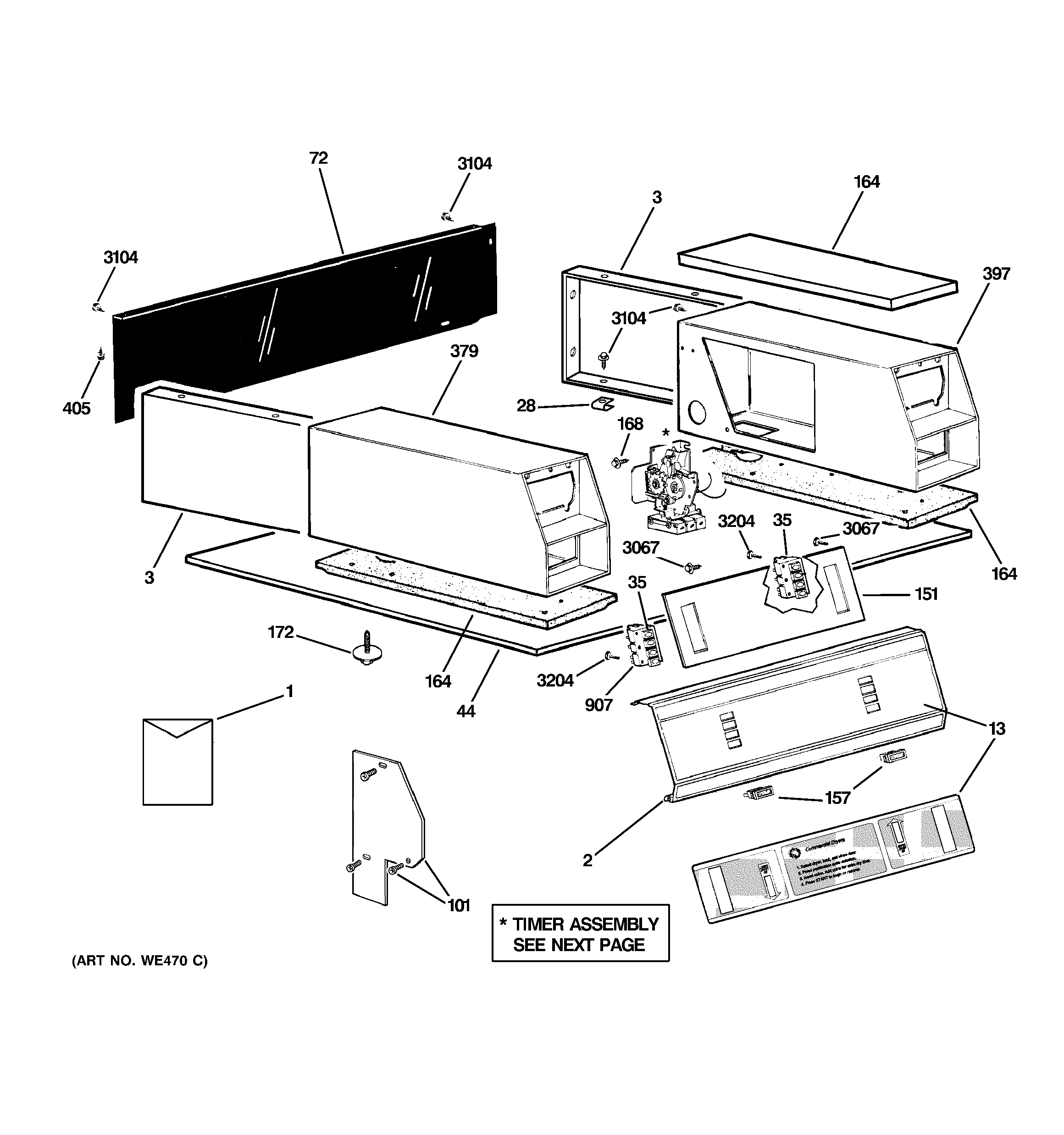 GE DDC4500SMMWH backsplash assembly diagram