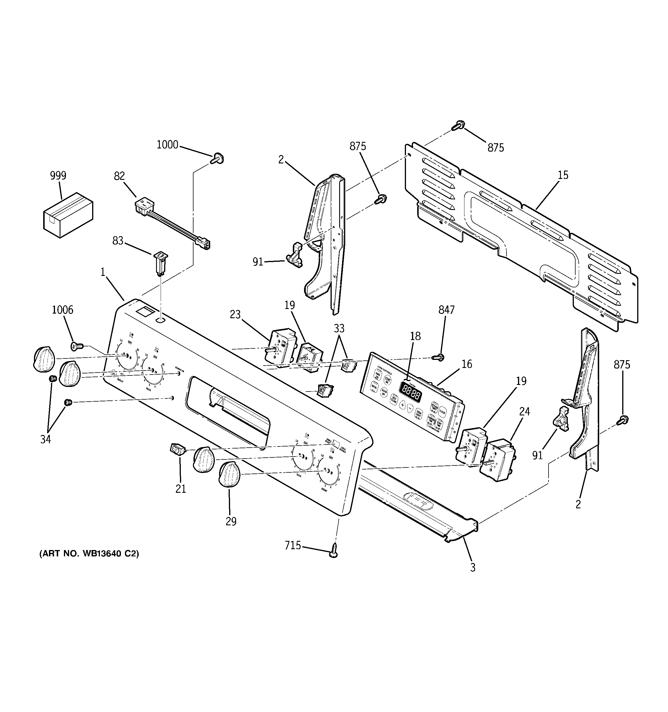 GE JCBP66DM2BB control panel diagram