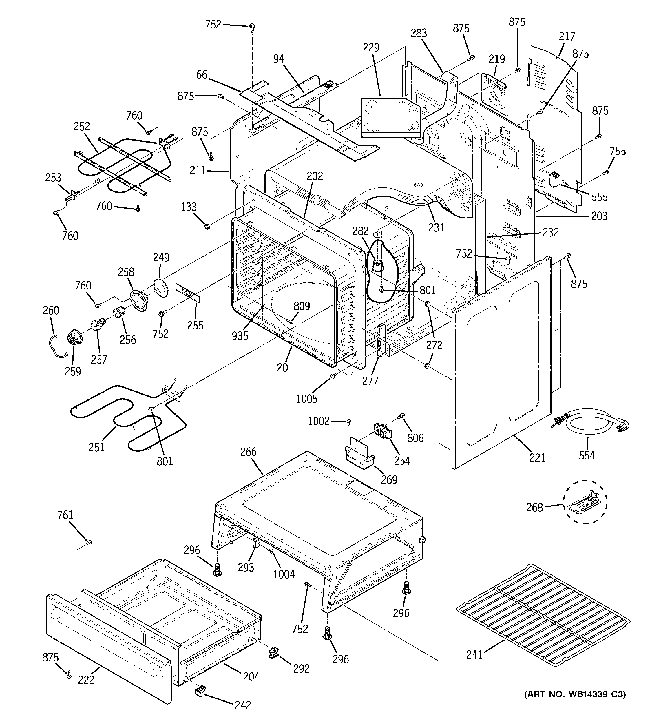 GE JCBP78DM2WW body parts diagram