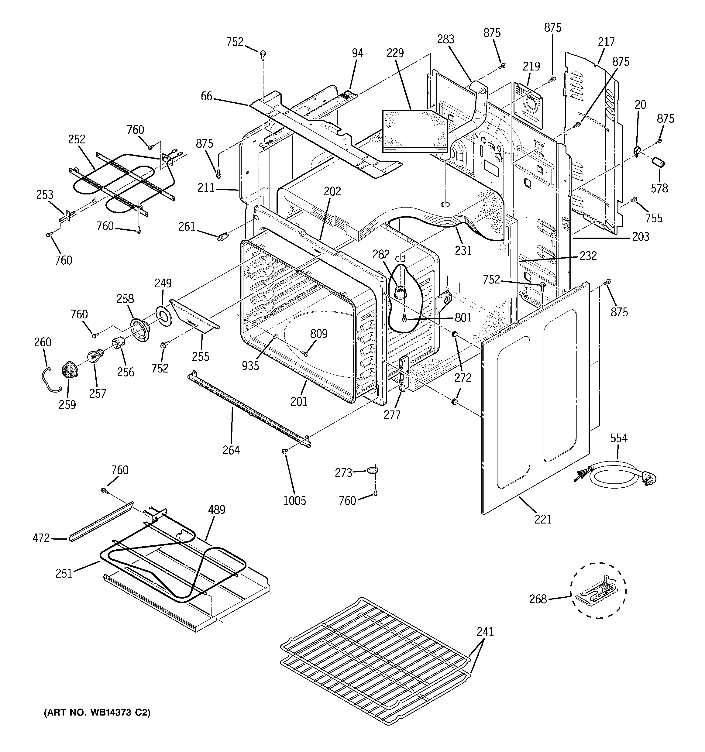 GE JCBP84SM2SS body parts diagram