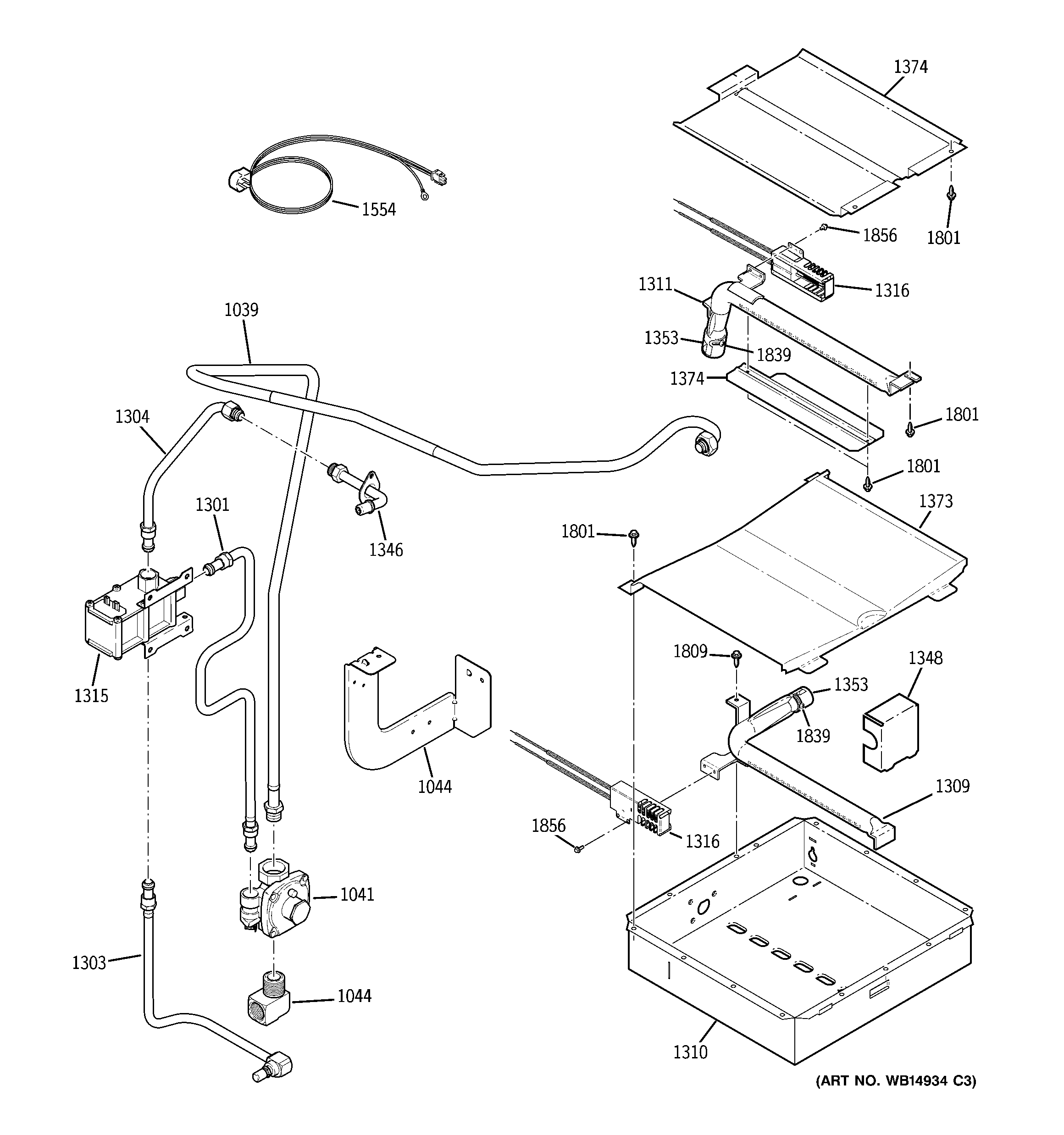 GE JGSP28DEN1CC gas & burner parts diagram