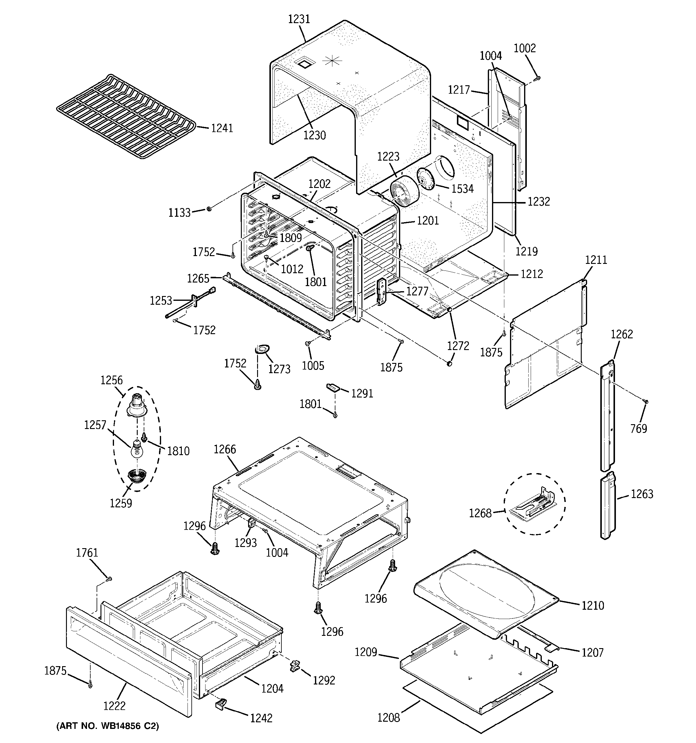 GE JGSP28DEN1CC body parts diagram