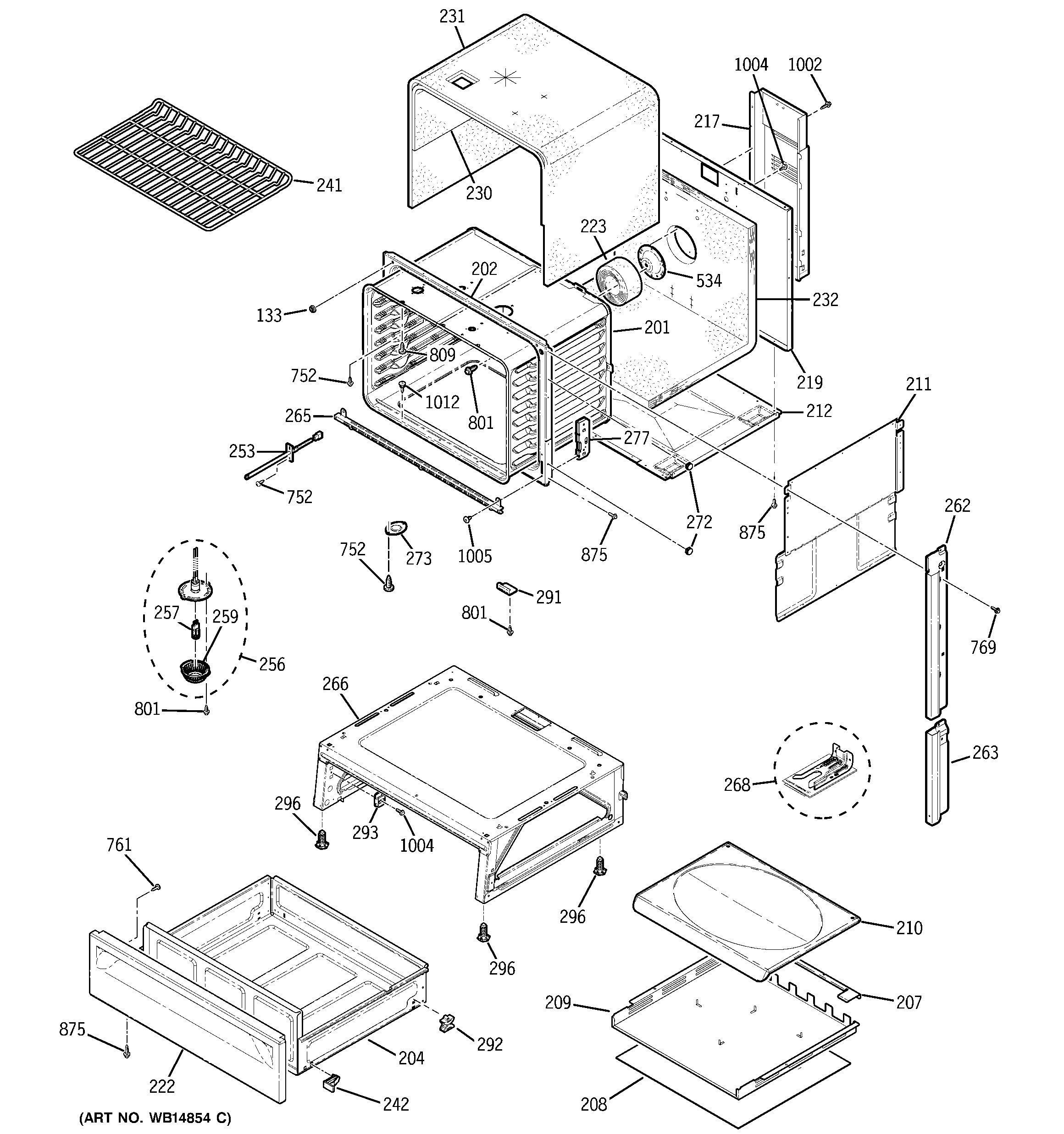 GE JGSP28SEN1SS body parts diagram