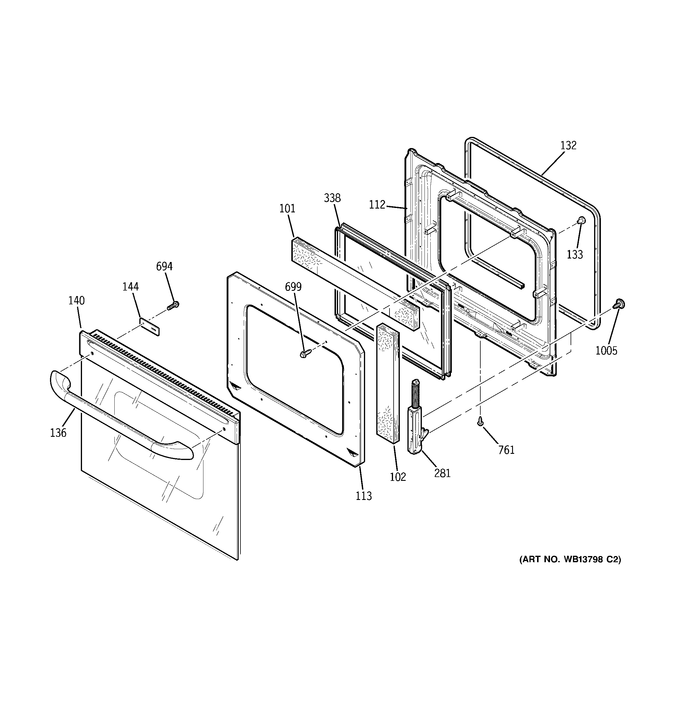 GE JKP30CM2CC door diagram