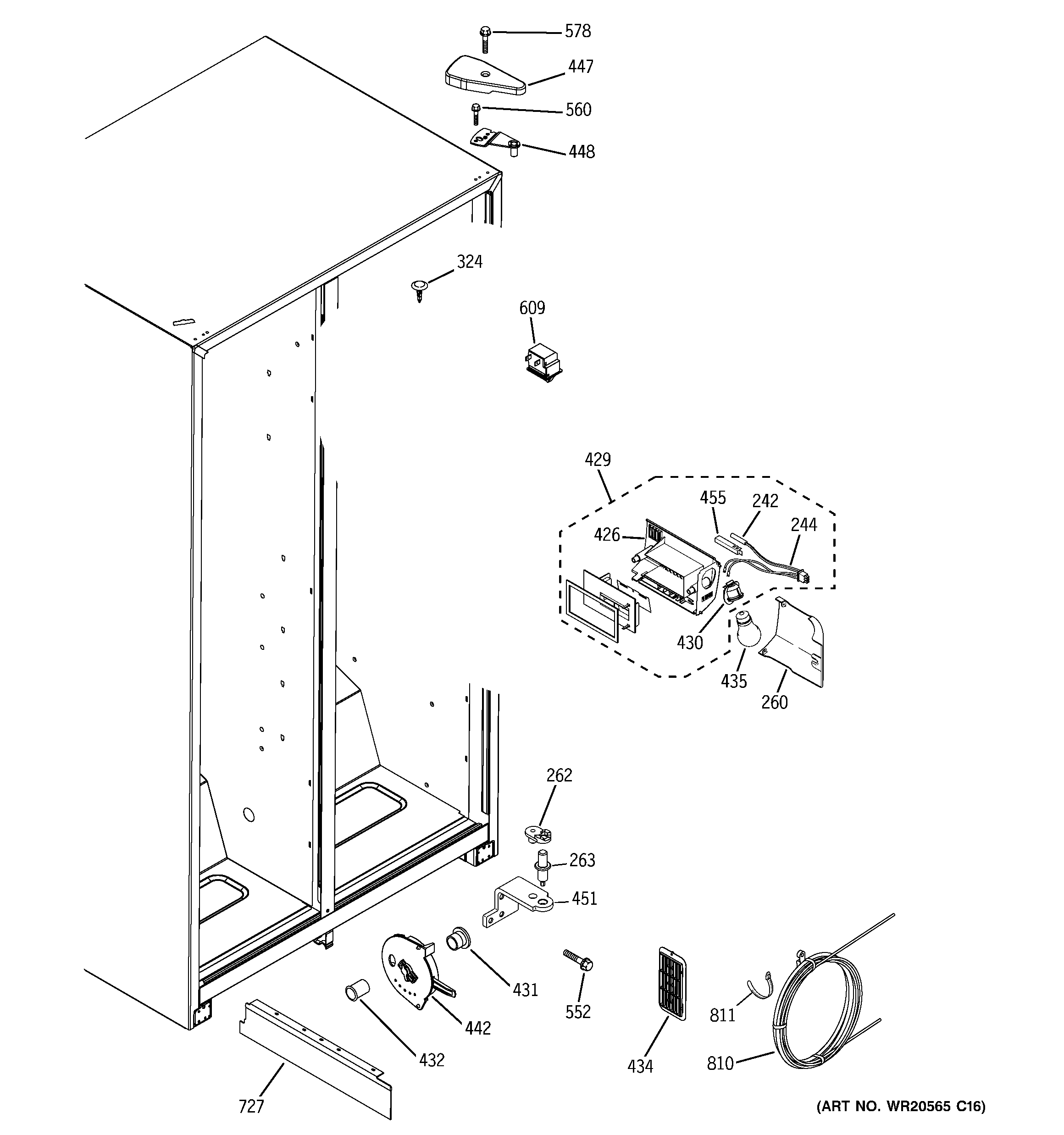 GE GSS20GEZACC fresh food section diagram