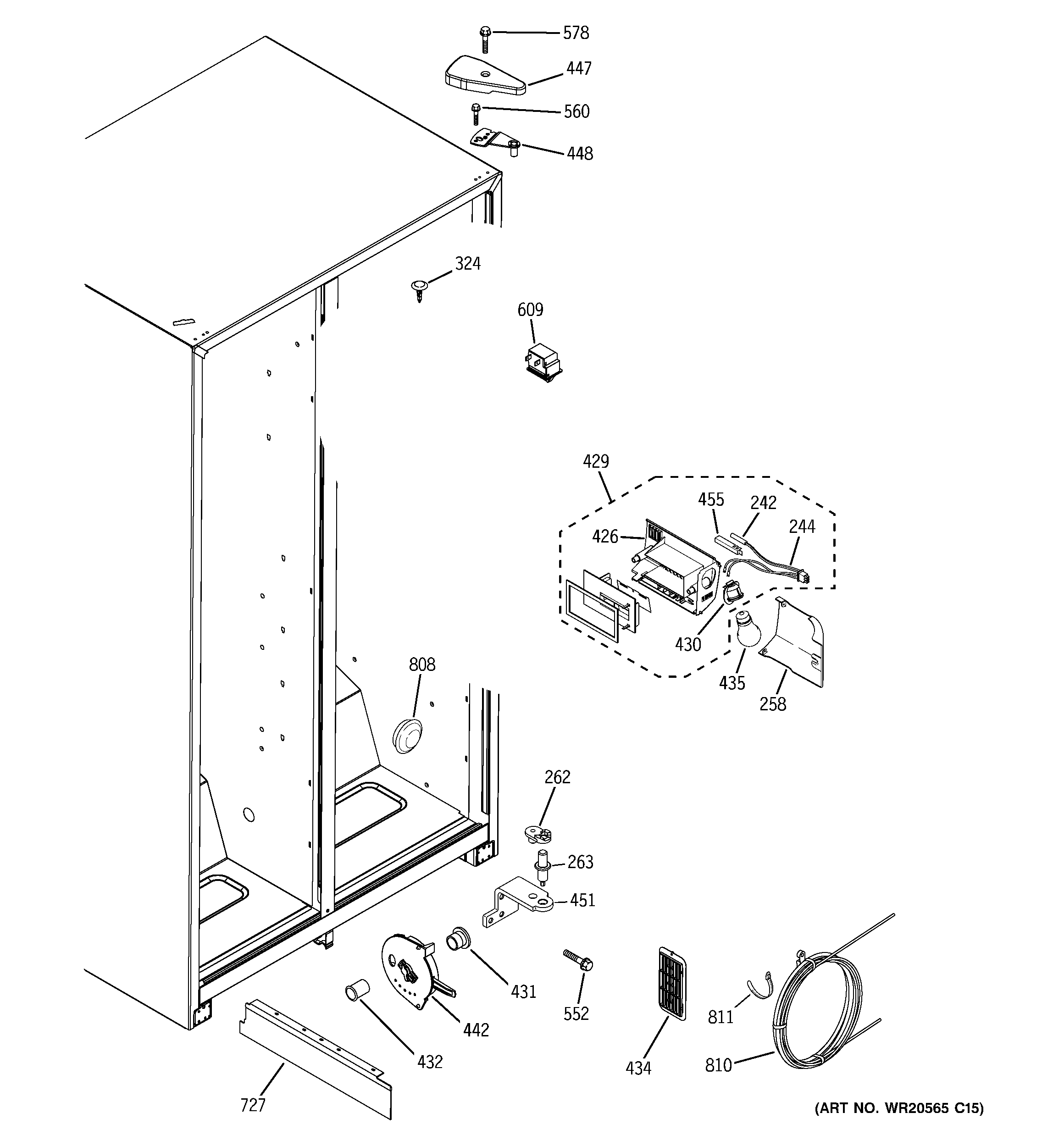 GE GSS20IEZAWW fresh food section diagram