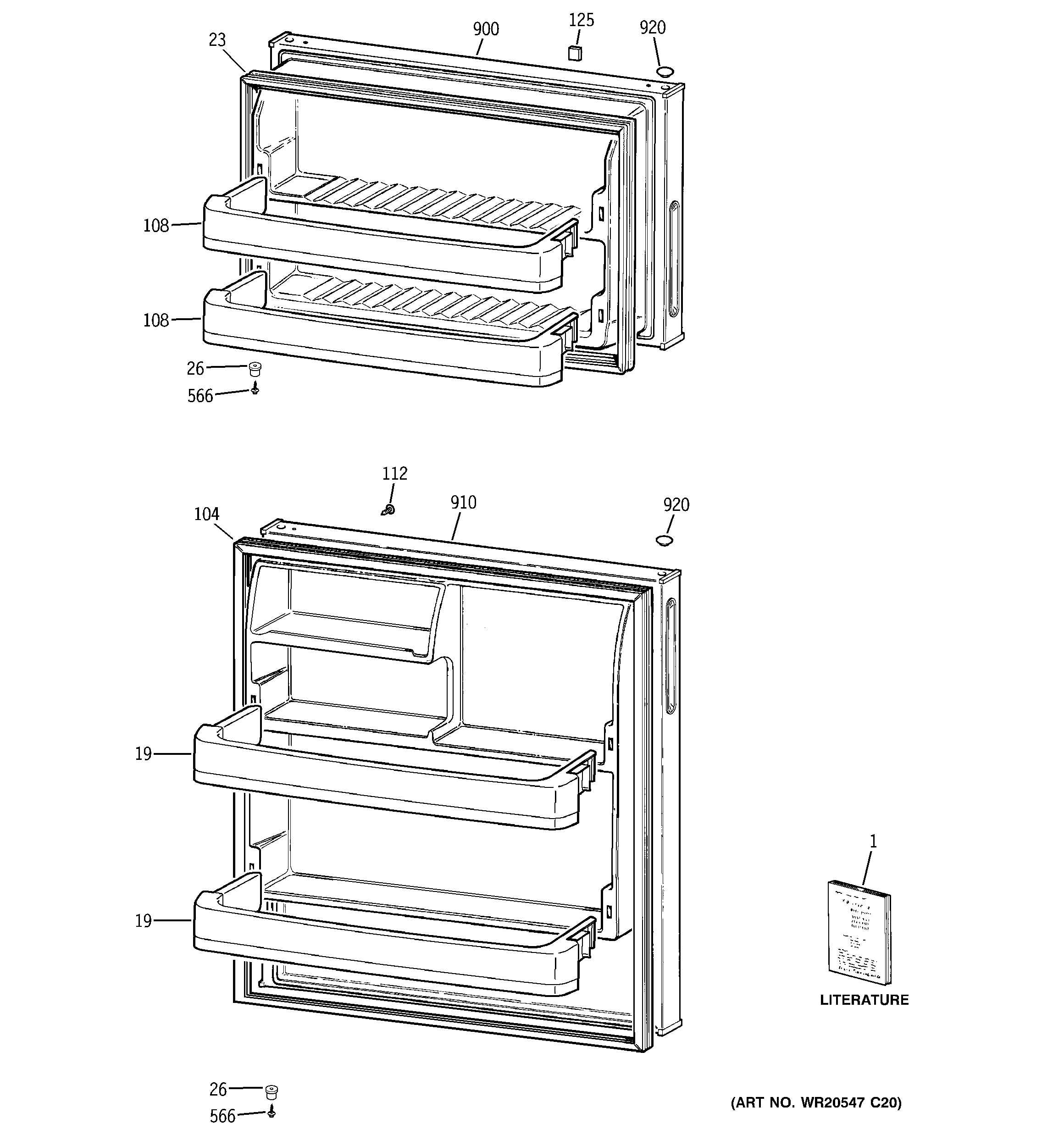 GE Americana A3316ABSFRBB doors diagram