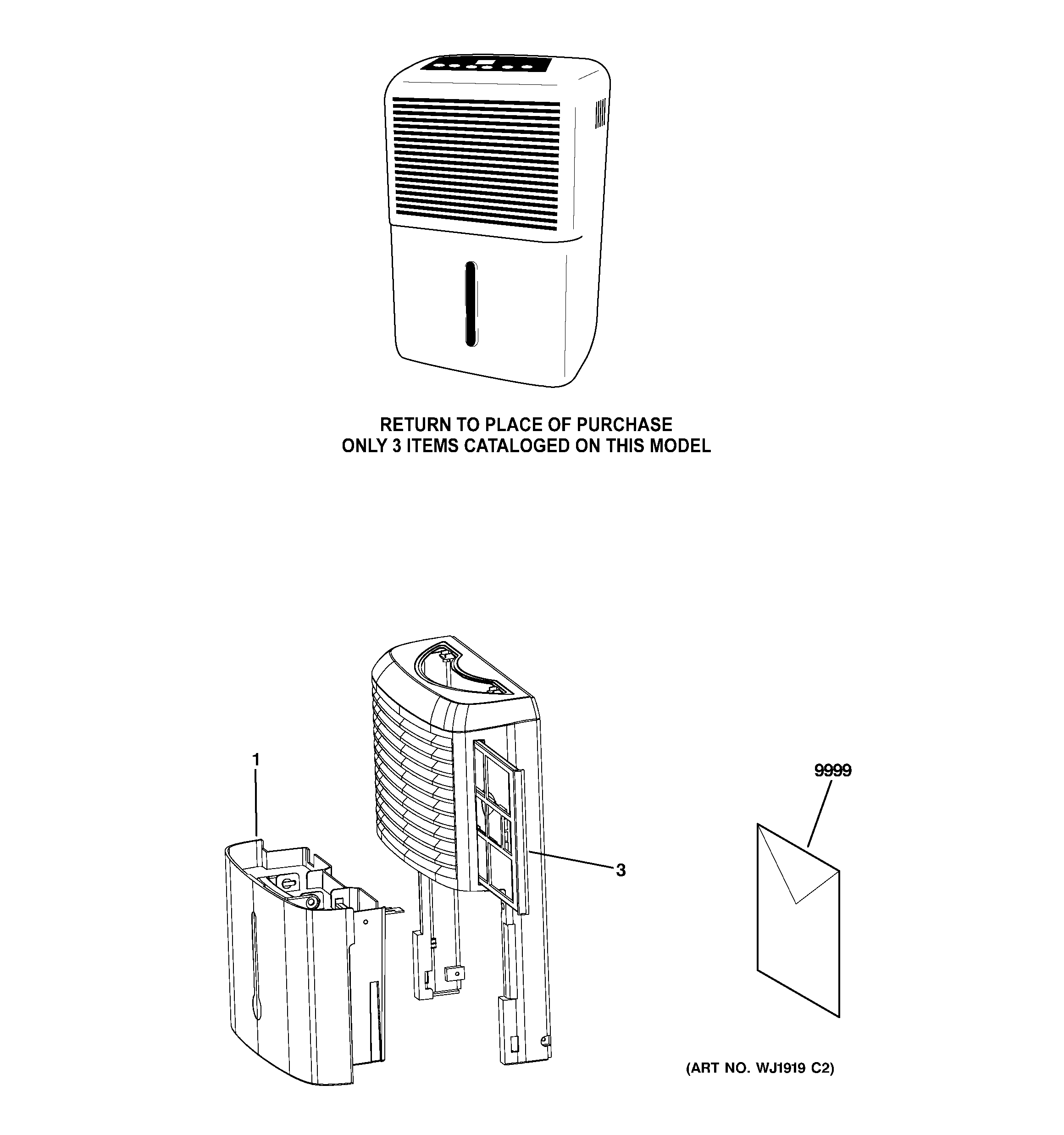 GE ADKW50LNW2 dehumidifier diagram