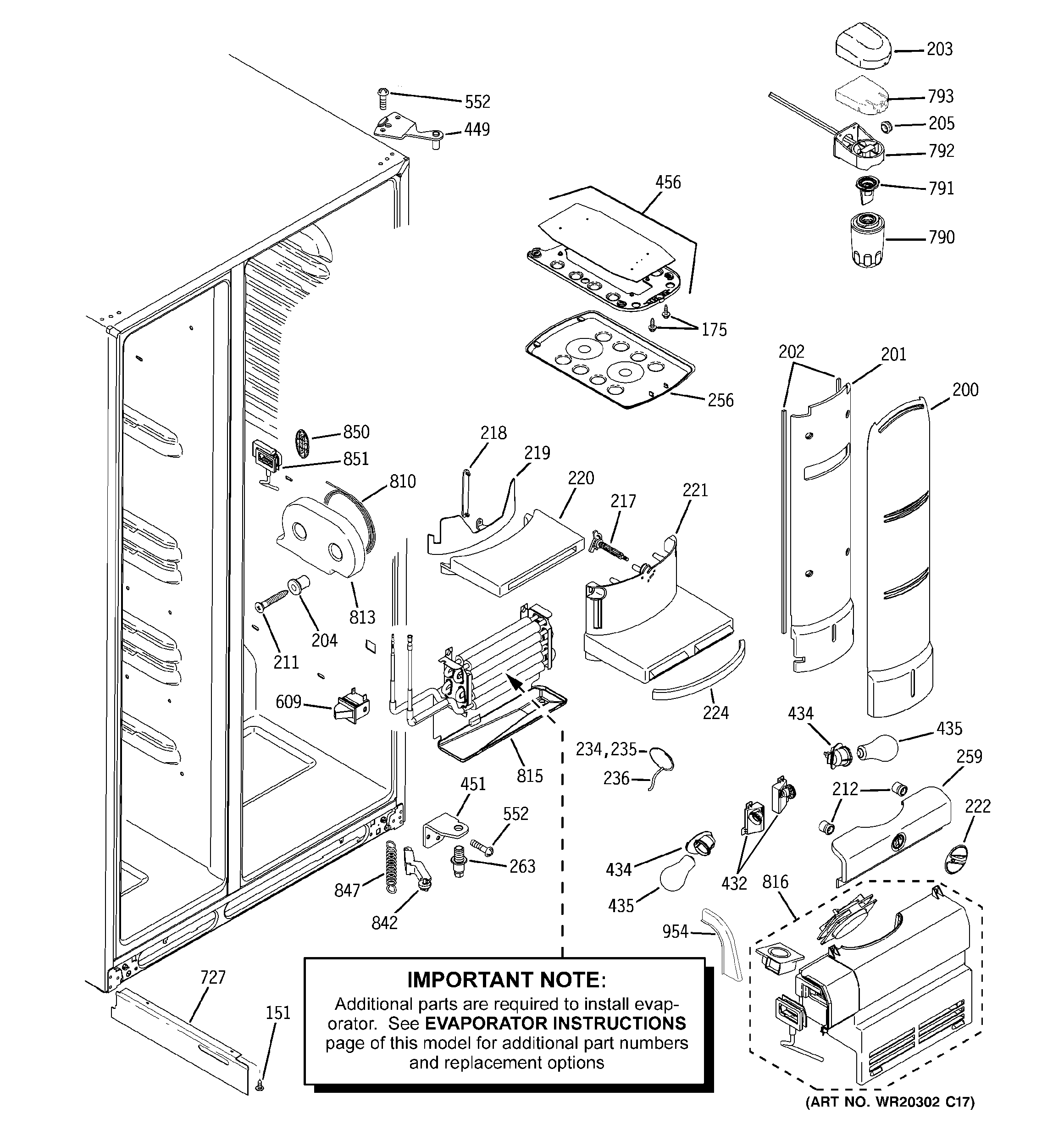 GE PSQS6YGYADSS fresh food section diagram