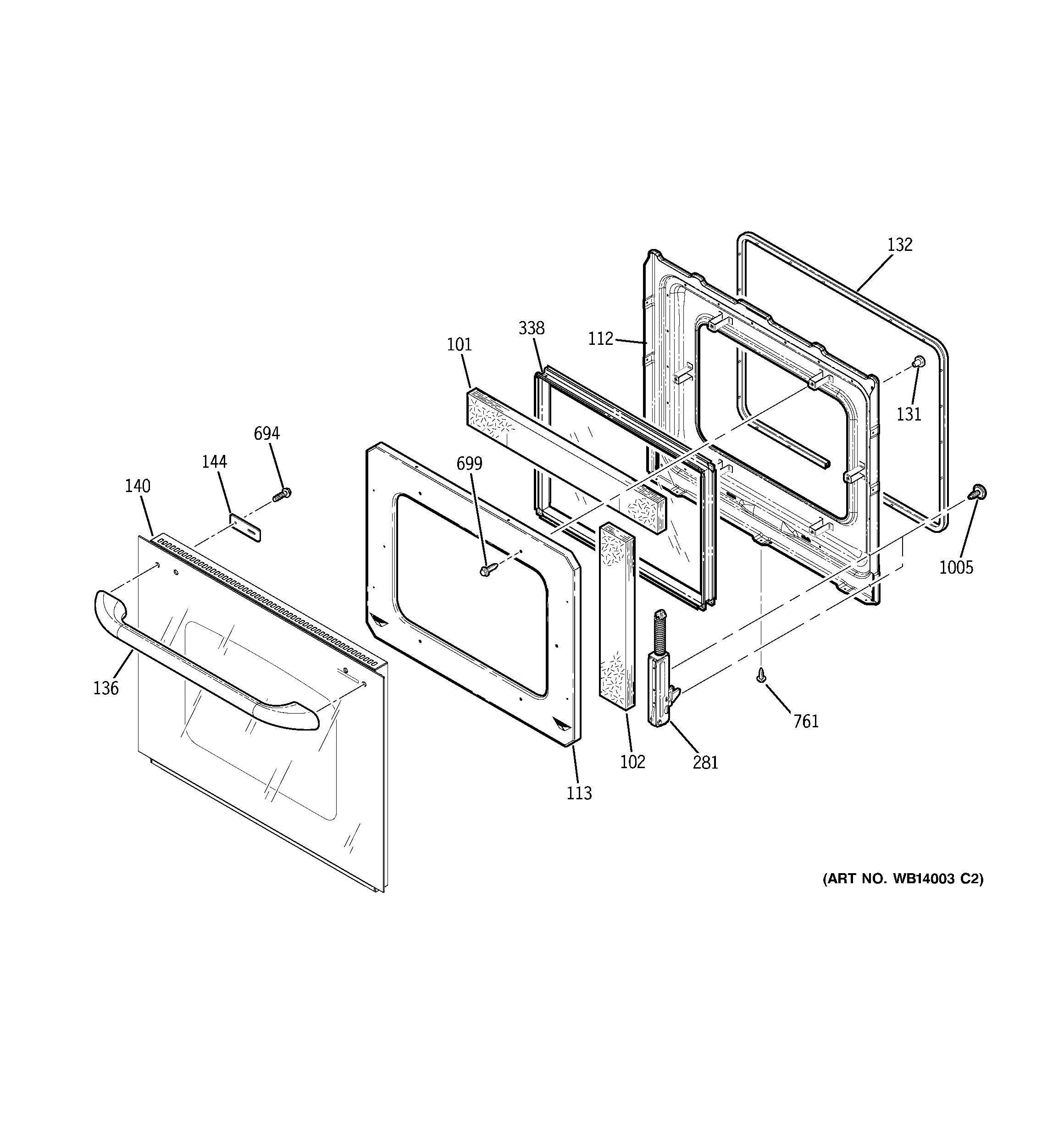 GE JKP35WM2WW door diagram