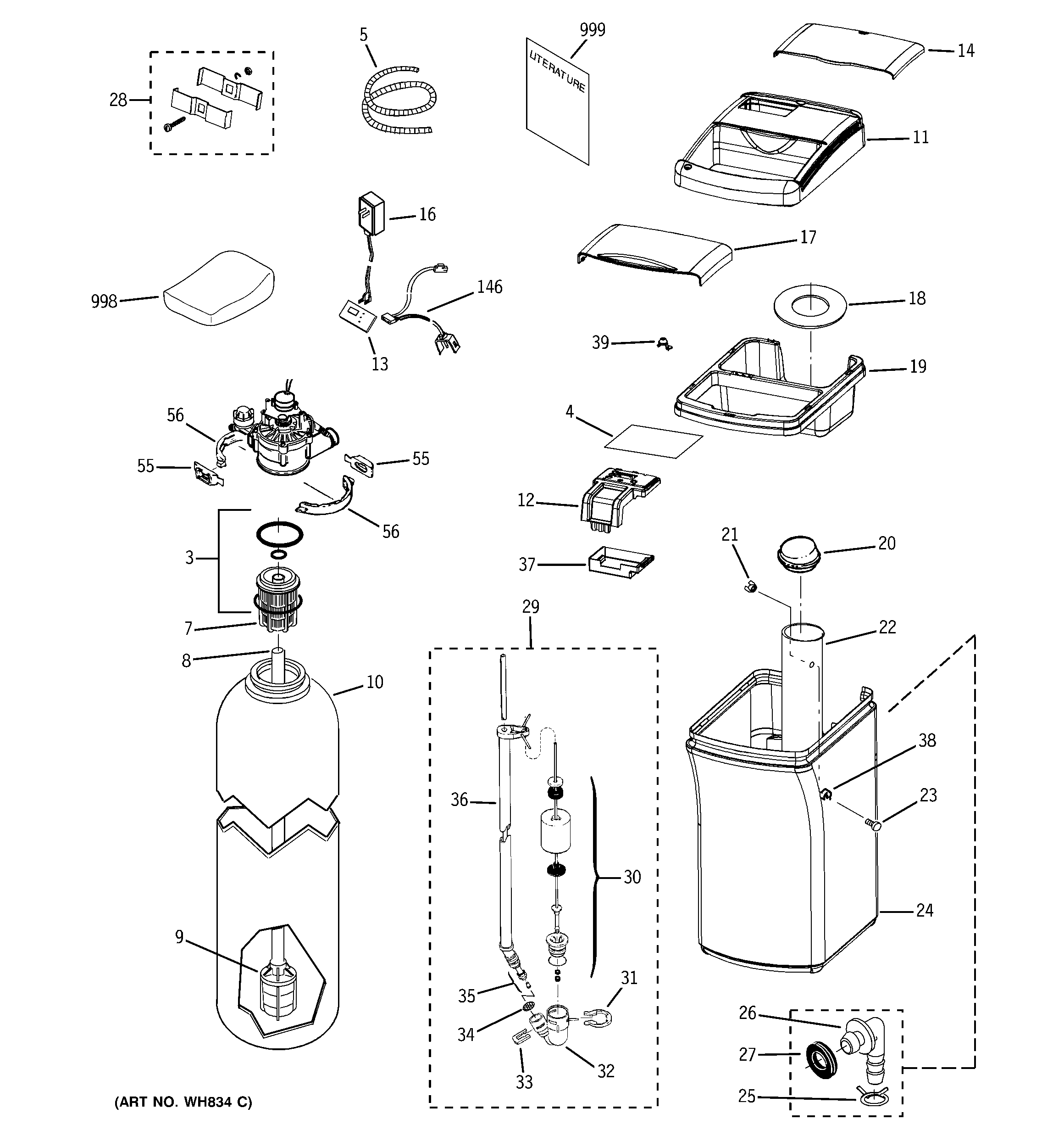 GE GXSF18G03 body parts diagram