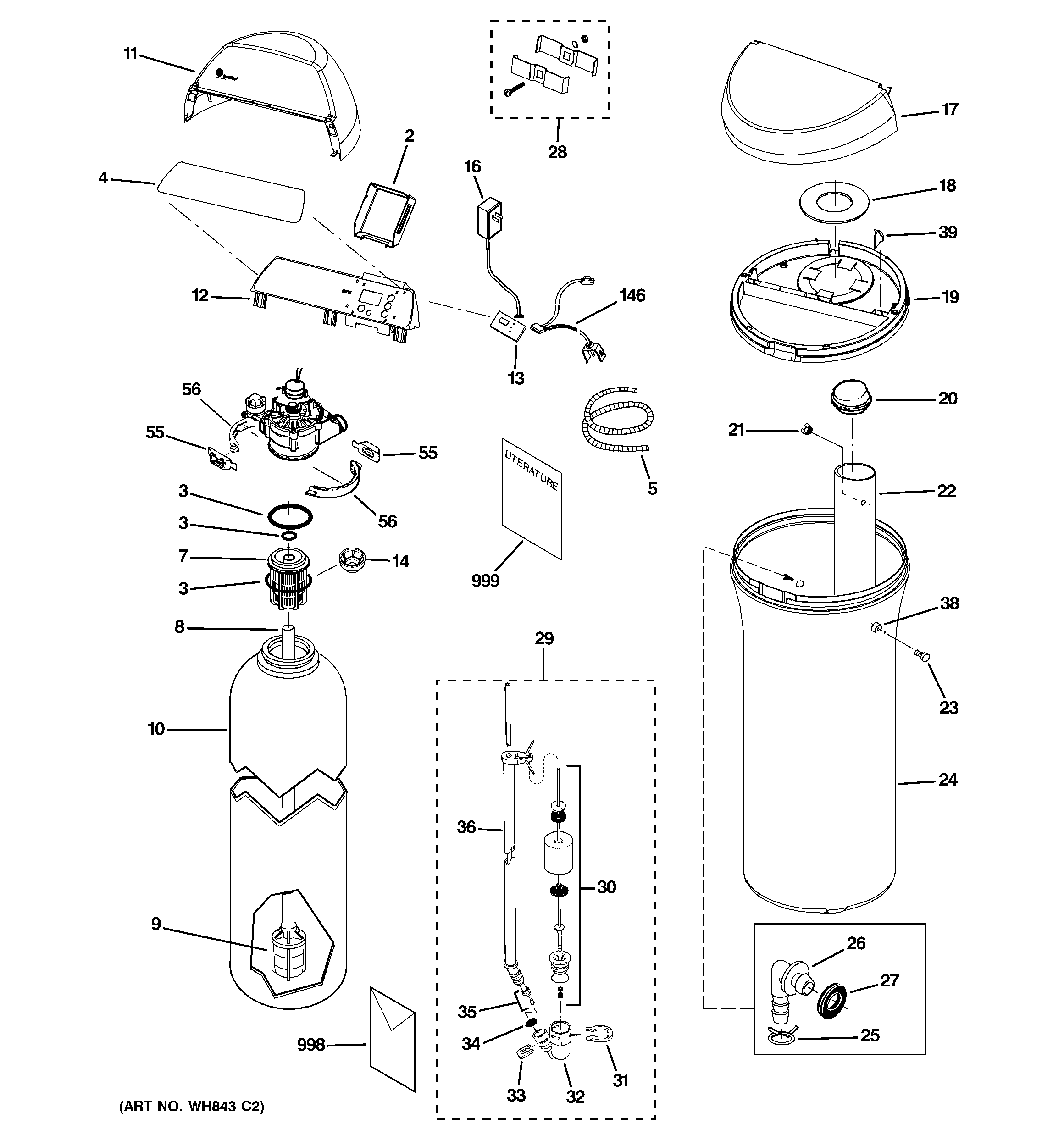 GE GXSF40H03 body parts diagram