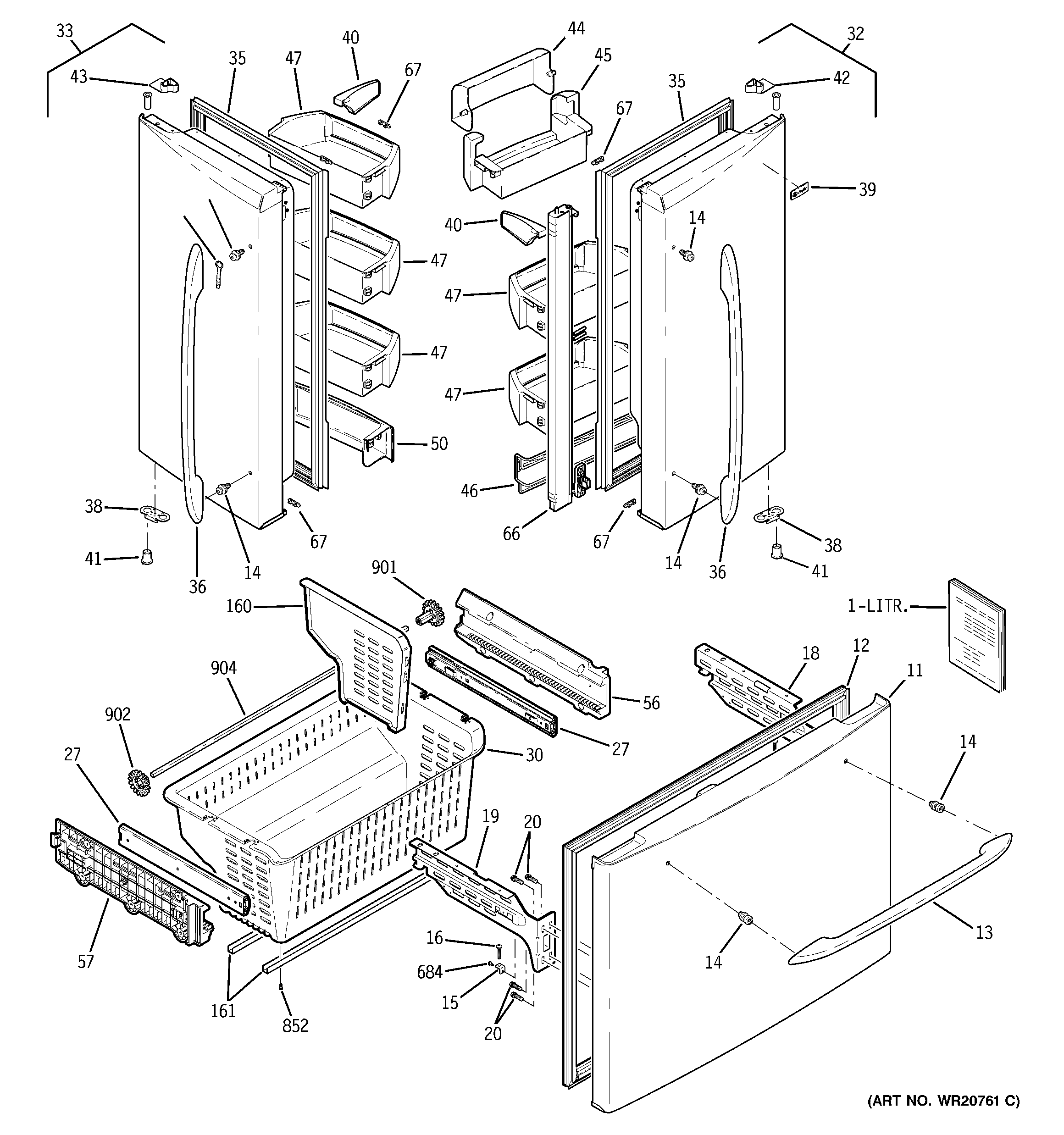 GE PFCS1NFZASS doors diagram