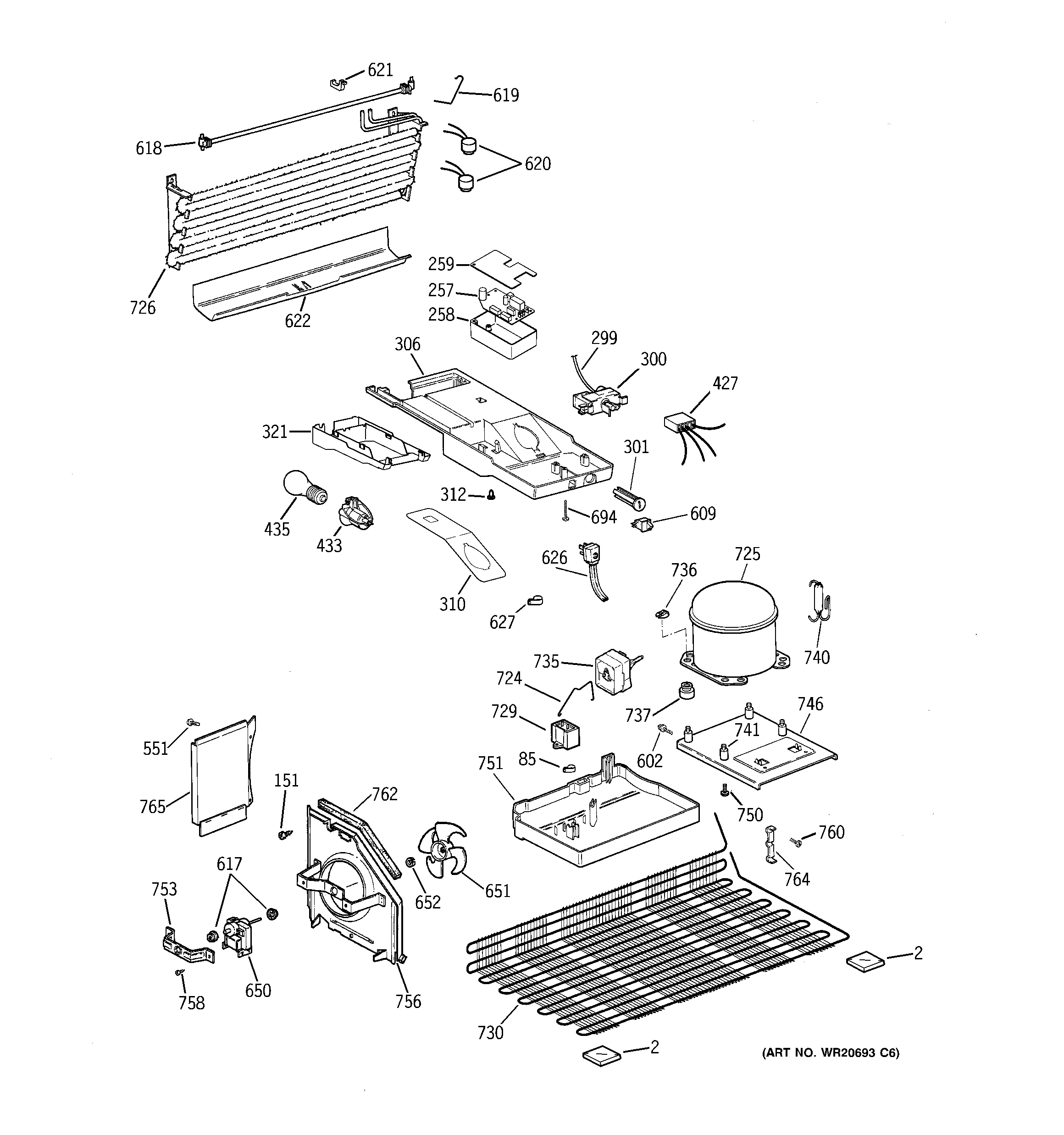 GE GTH17GBTZRWW unit parts diagram