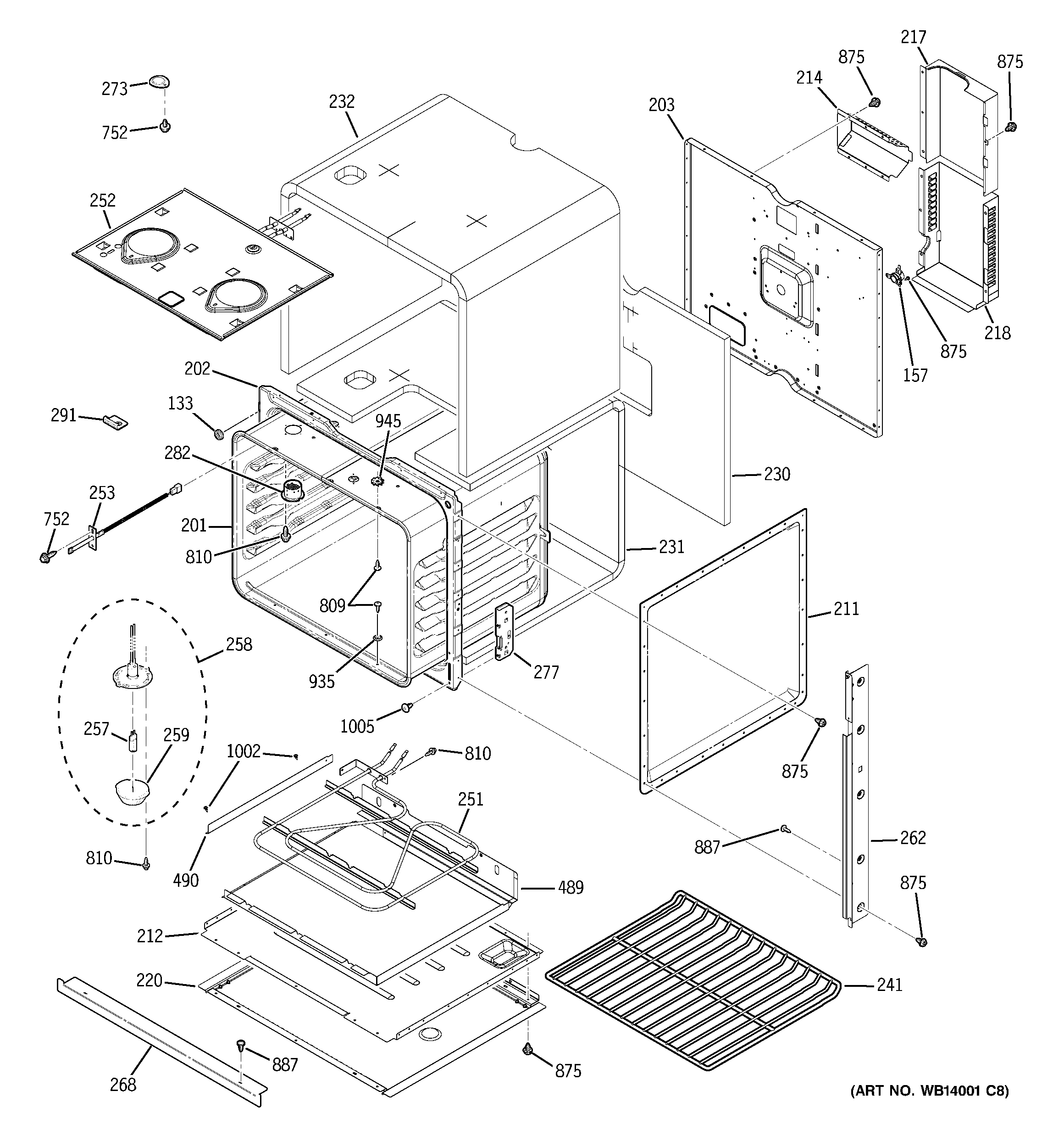 GE JCKP30SP2SS body parts diagram