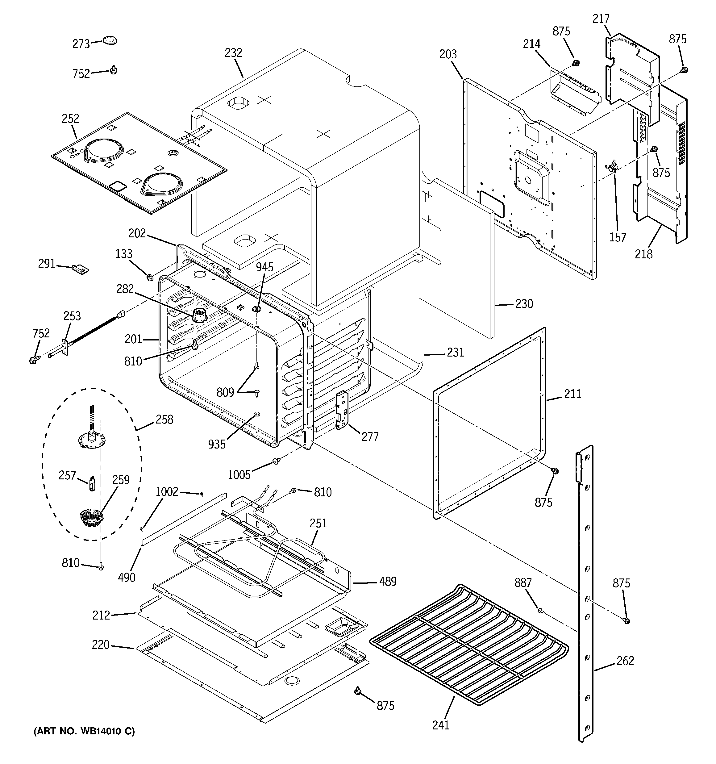 GE JKP55SP2SS upper oven diagram