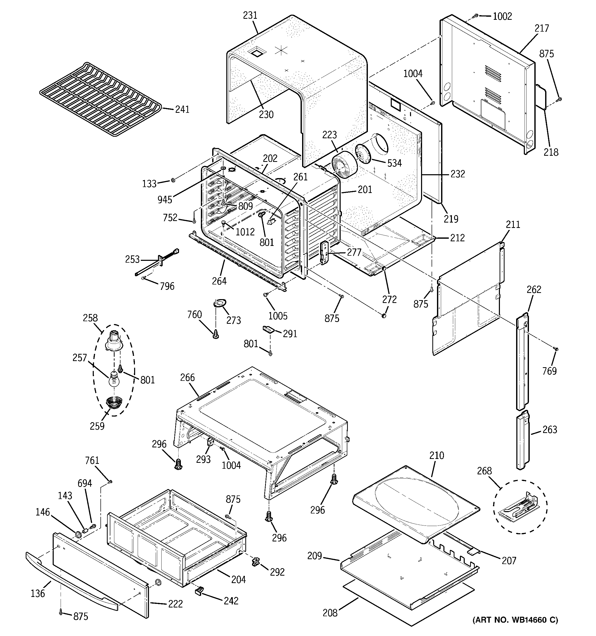GE PGS908CEM1CC body parts diagram