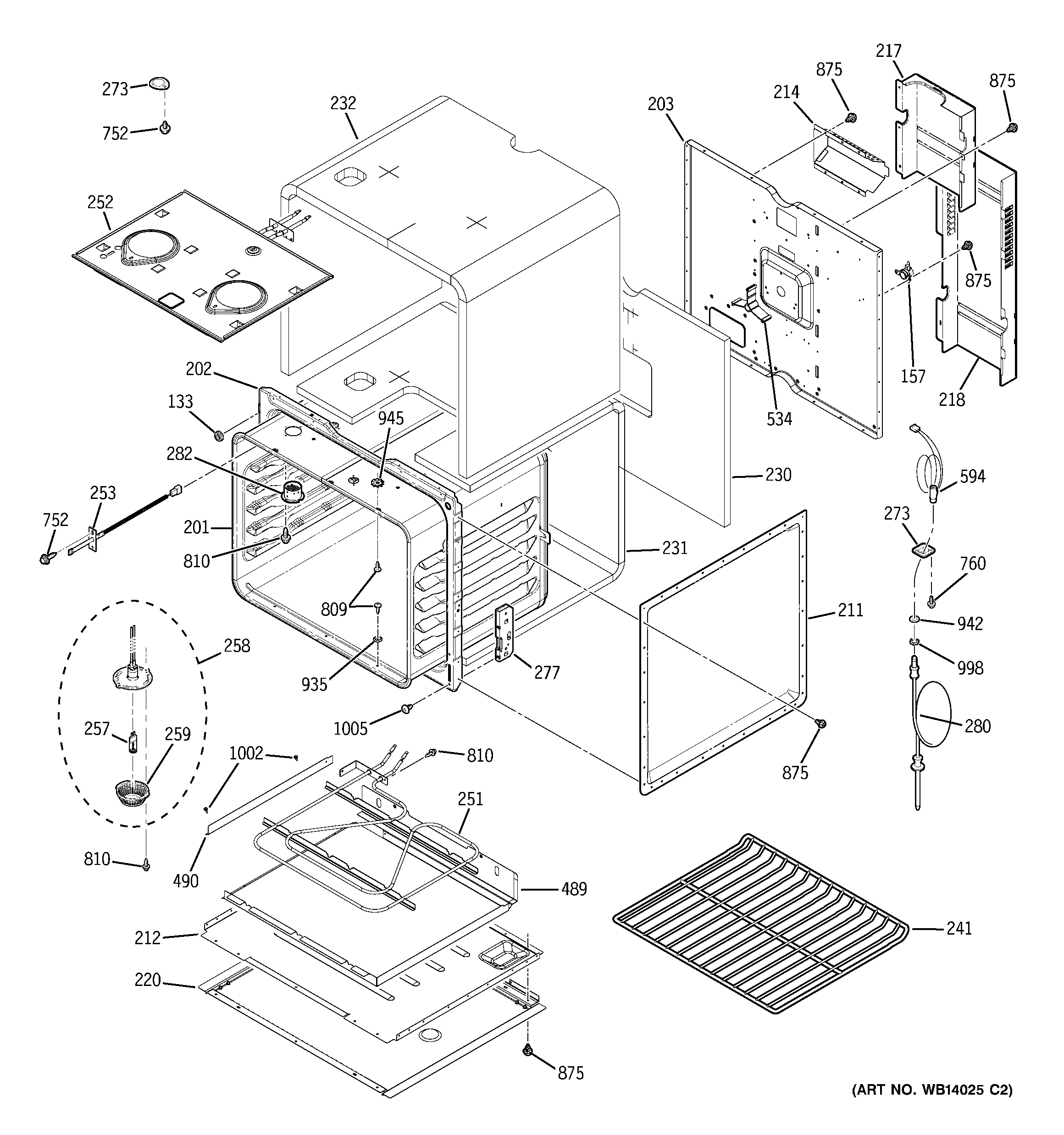 GE PK956CM4CC upper oven diagram