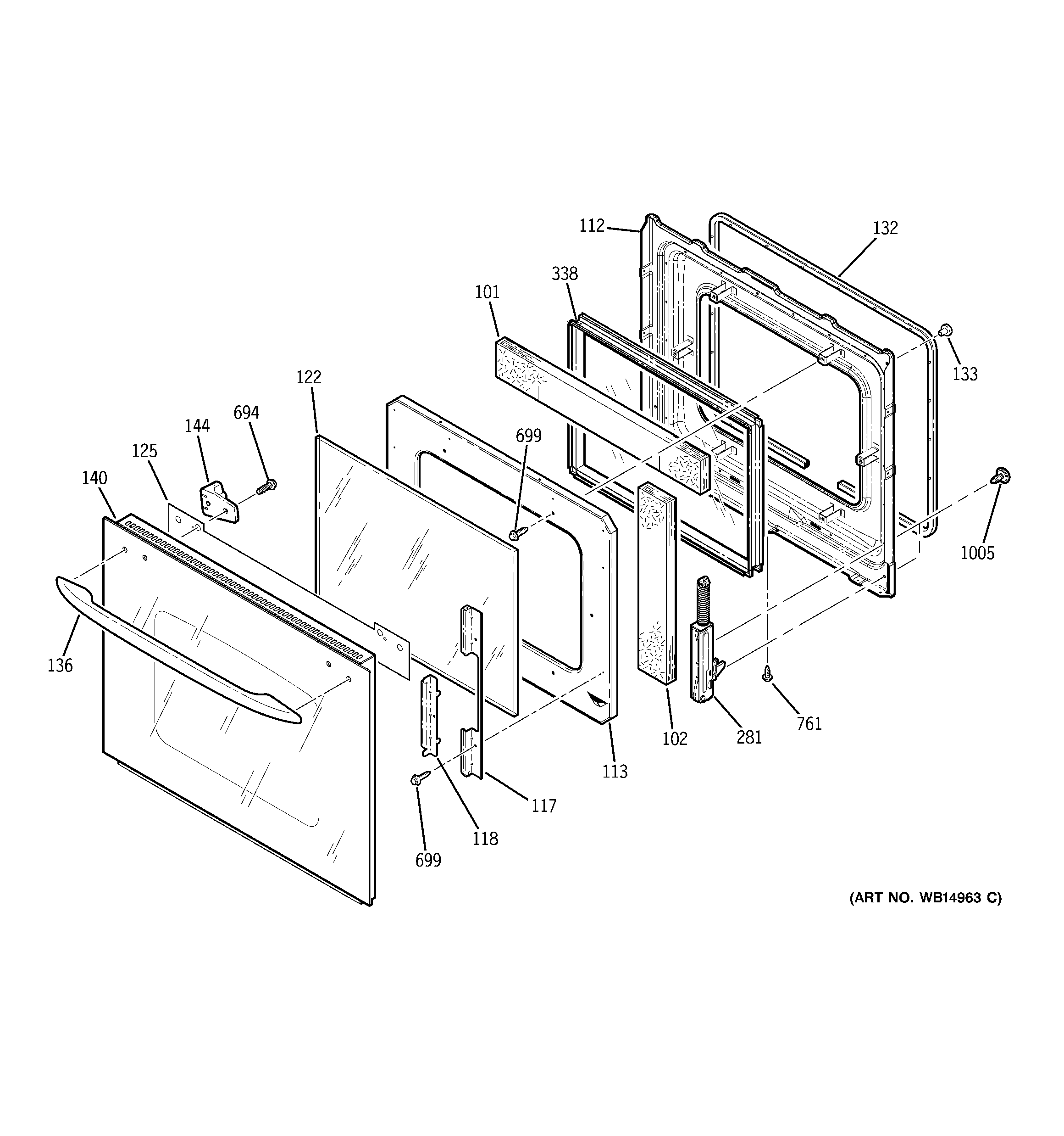 GE PK956CM4CC door diagram