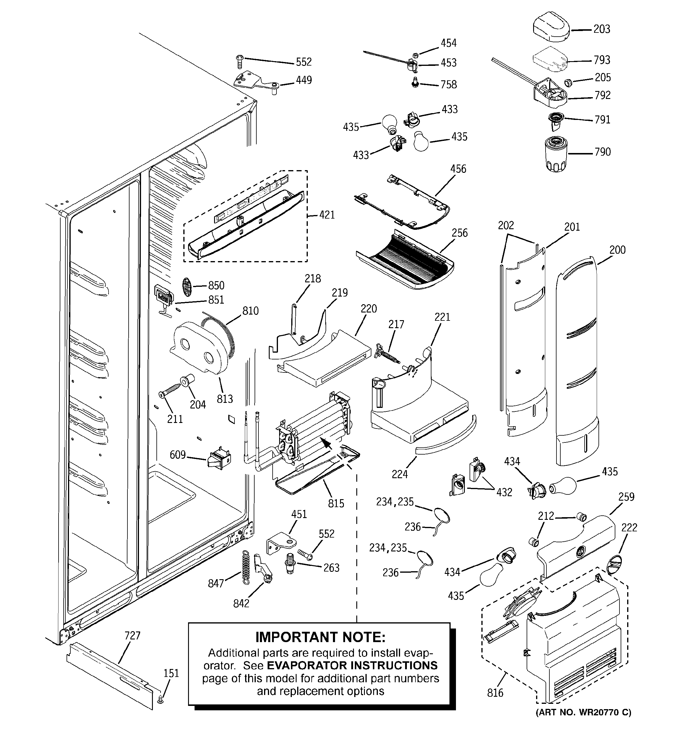 GE PJU25YGXAFSV fresh food section diagram