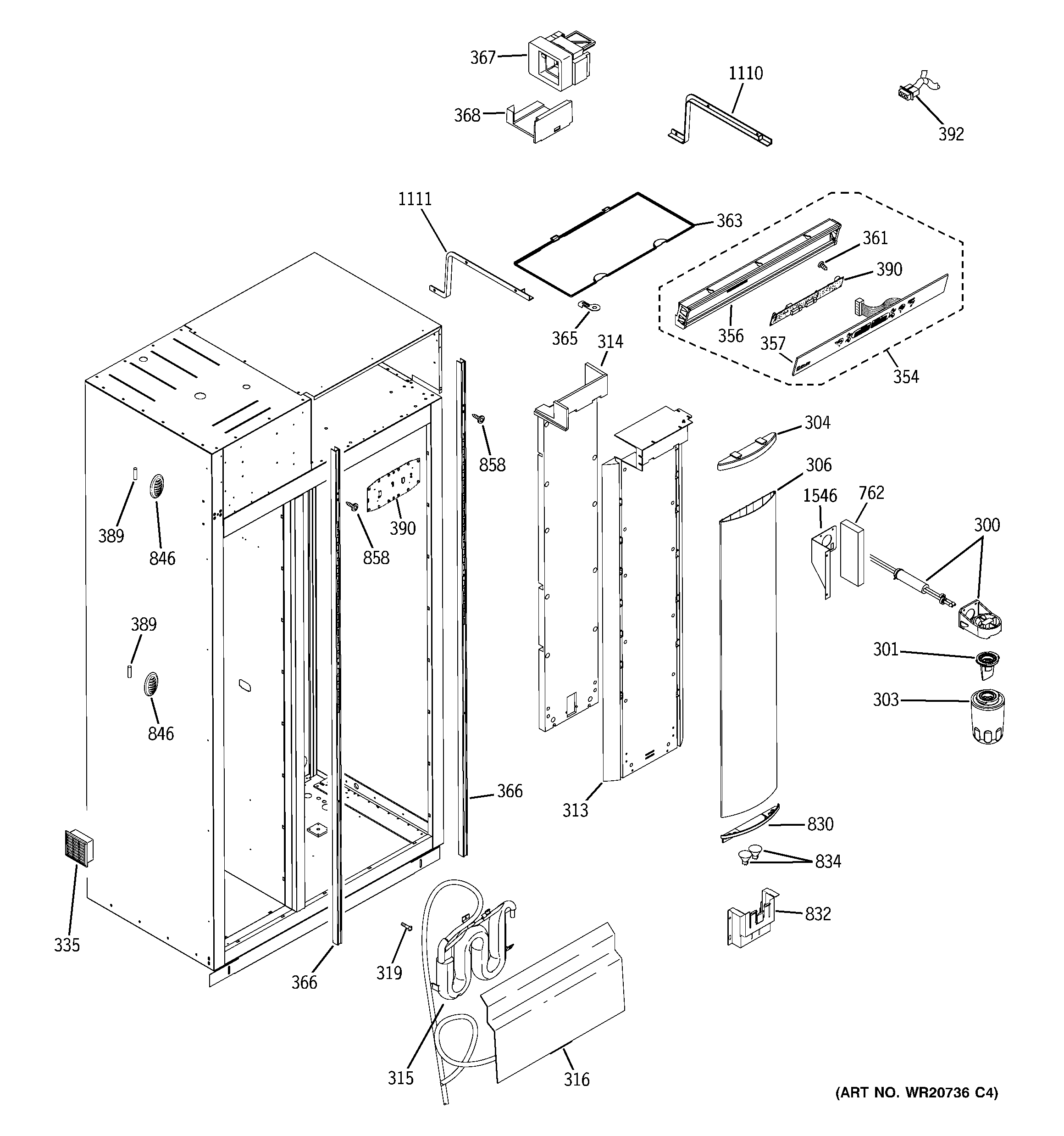 GE ZISP480DTASS fresh food section diagram