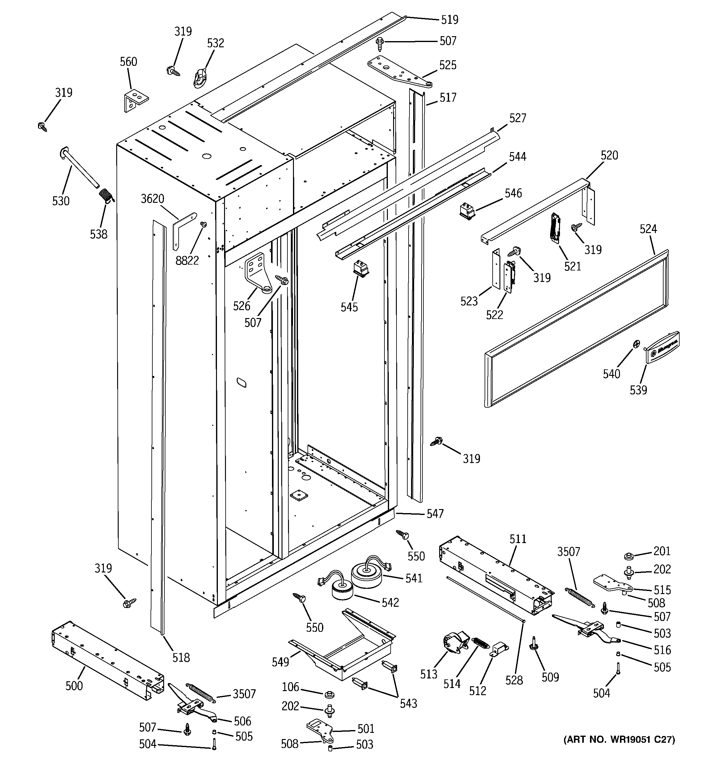 GE ZISS480NMC case parts diagram
