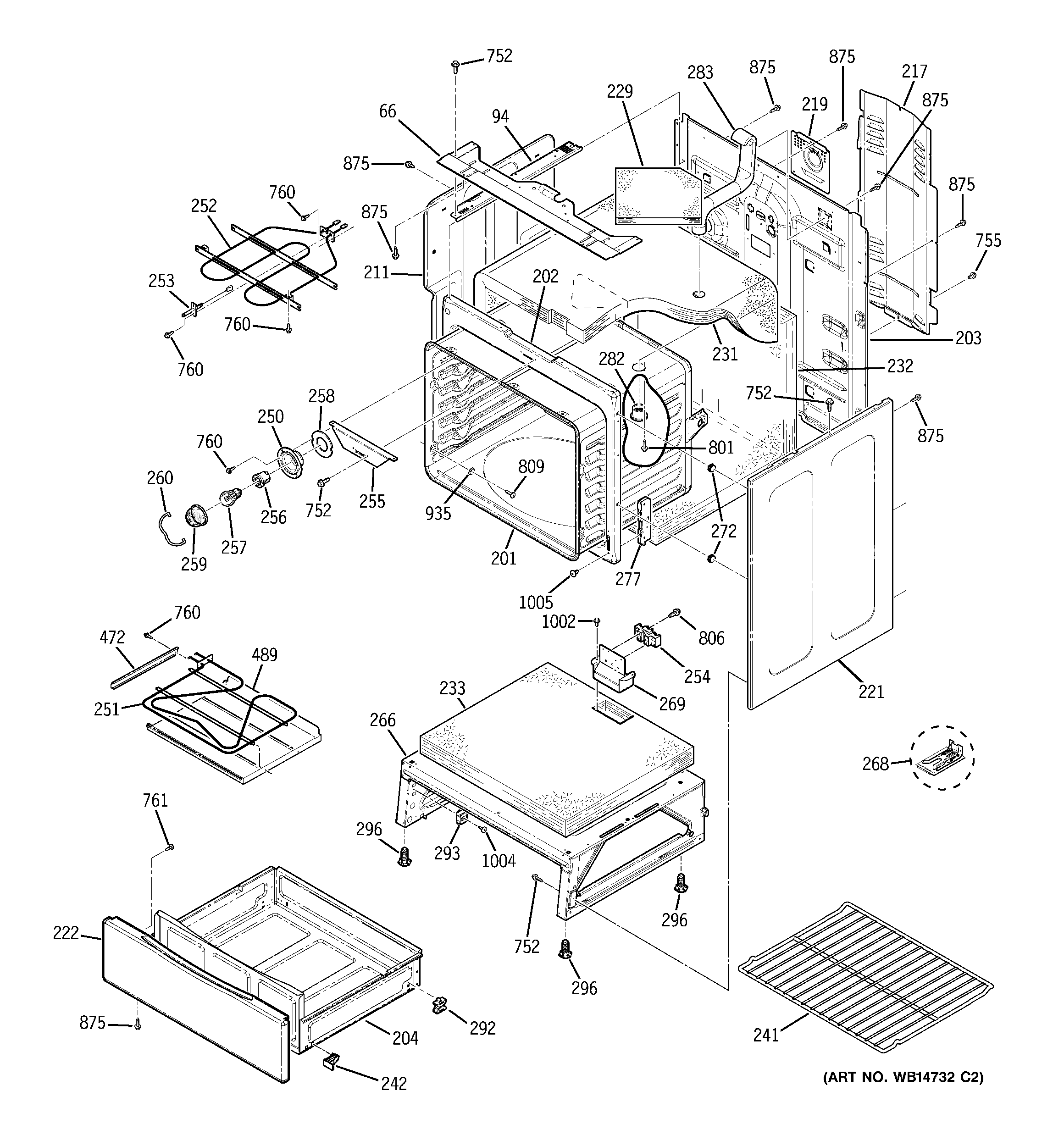 GE JB645SP3SS body parts diagram