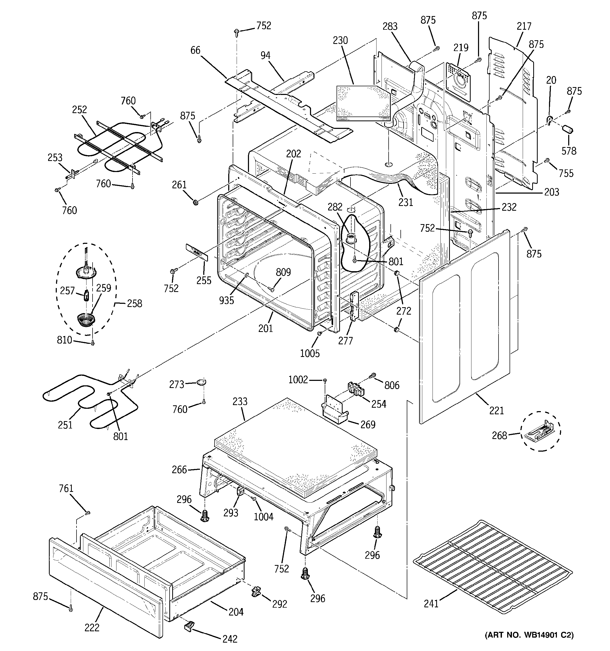 GE JB670SP2SS body parts diagram