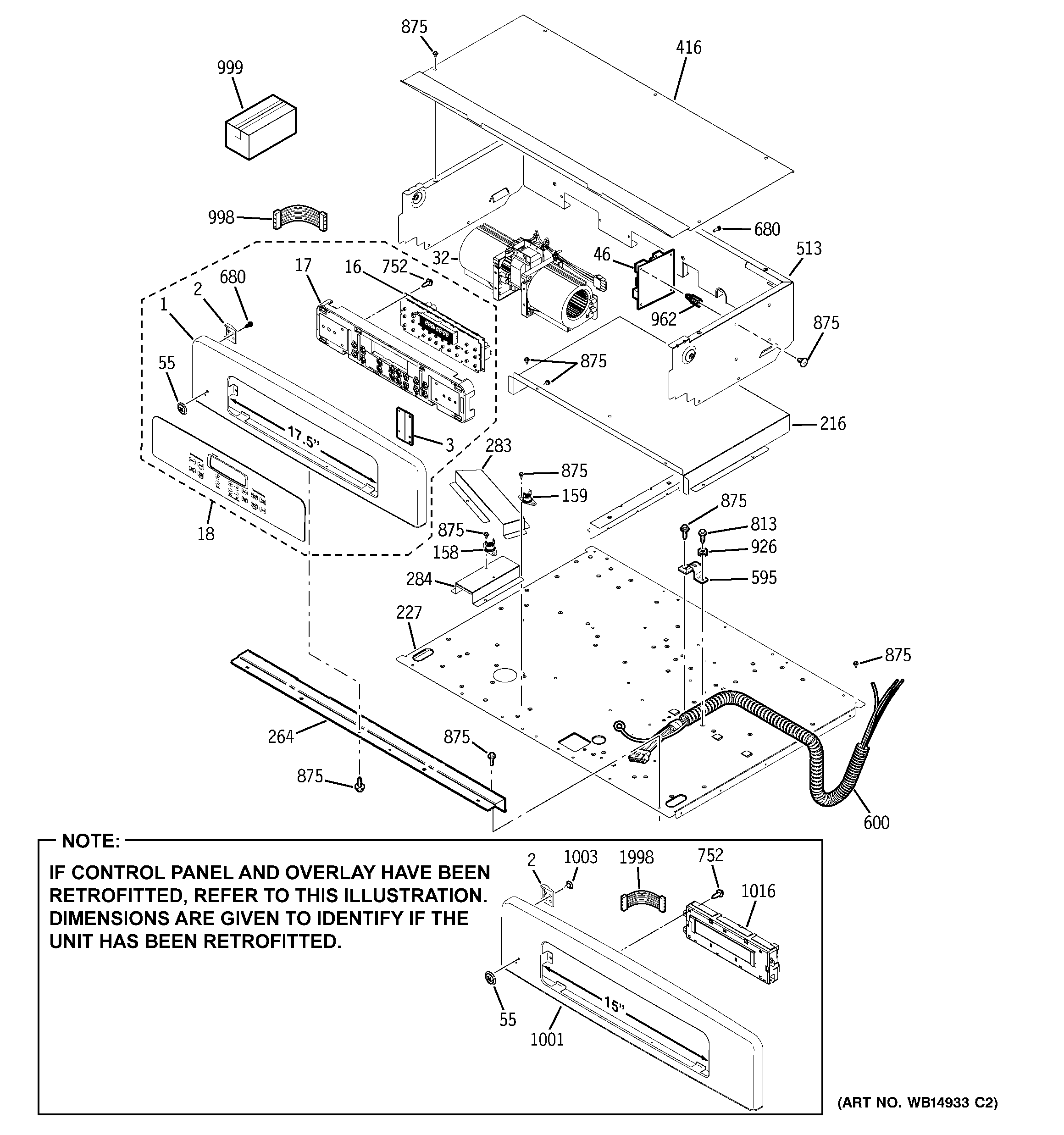 GE JTP75WM1WW control panel diagram