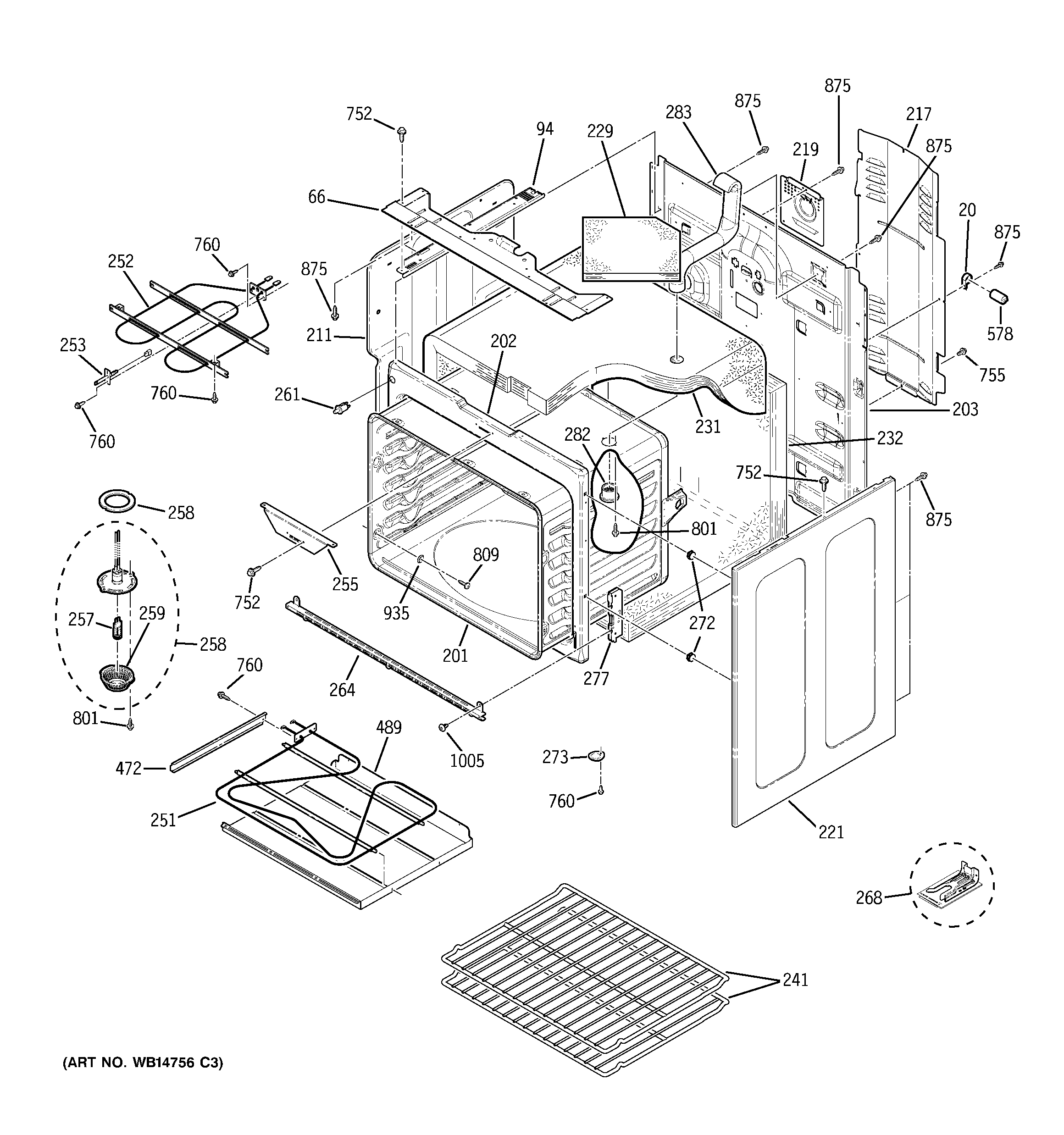 GE JB840TP1CC body parts diagram
