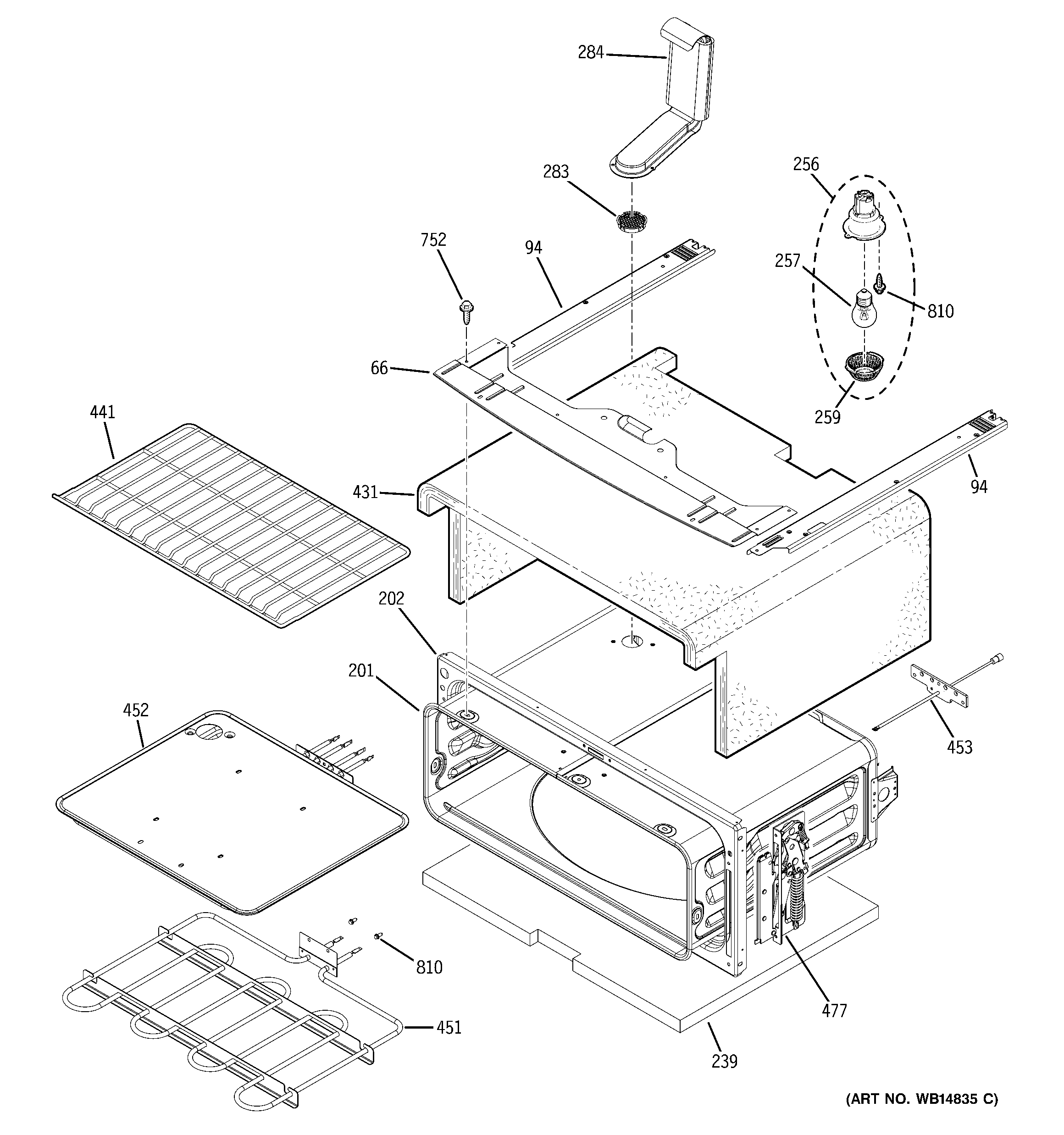GE JB855SP1SS upper oven diagram