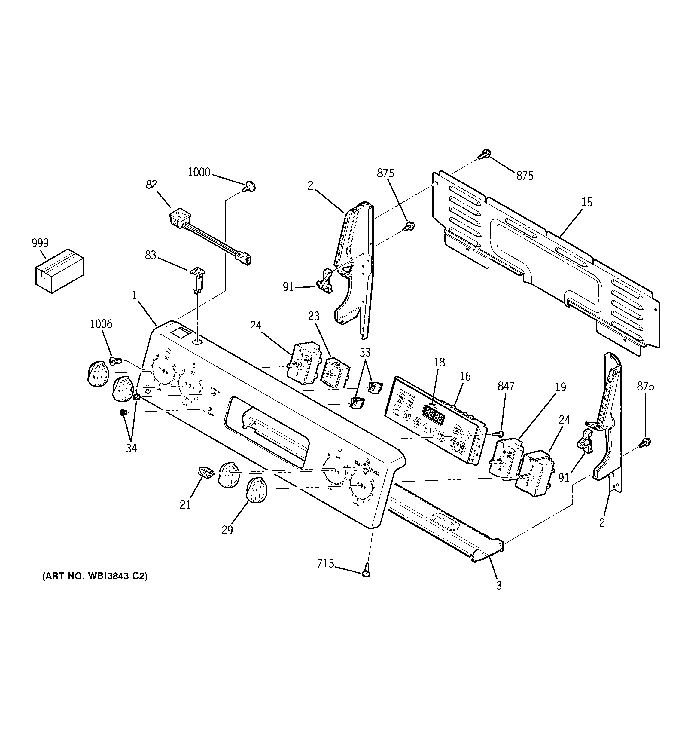 GE JCBP67SM2SS control panel diagram
