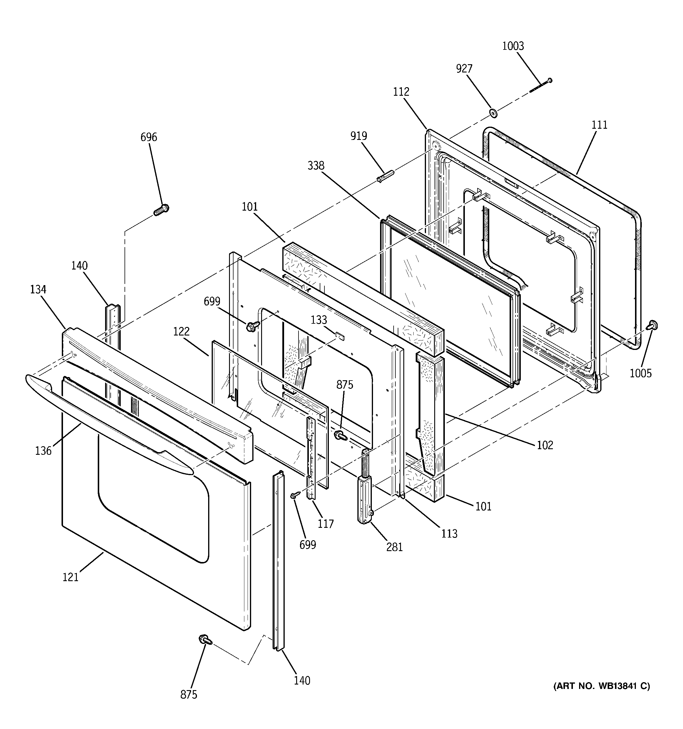 GE JCBP67SM2SS door diagram
